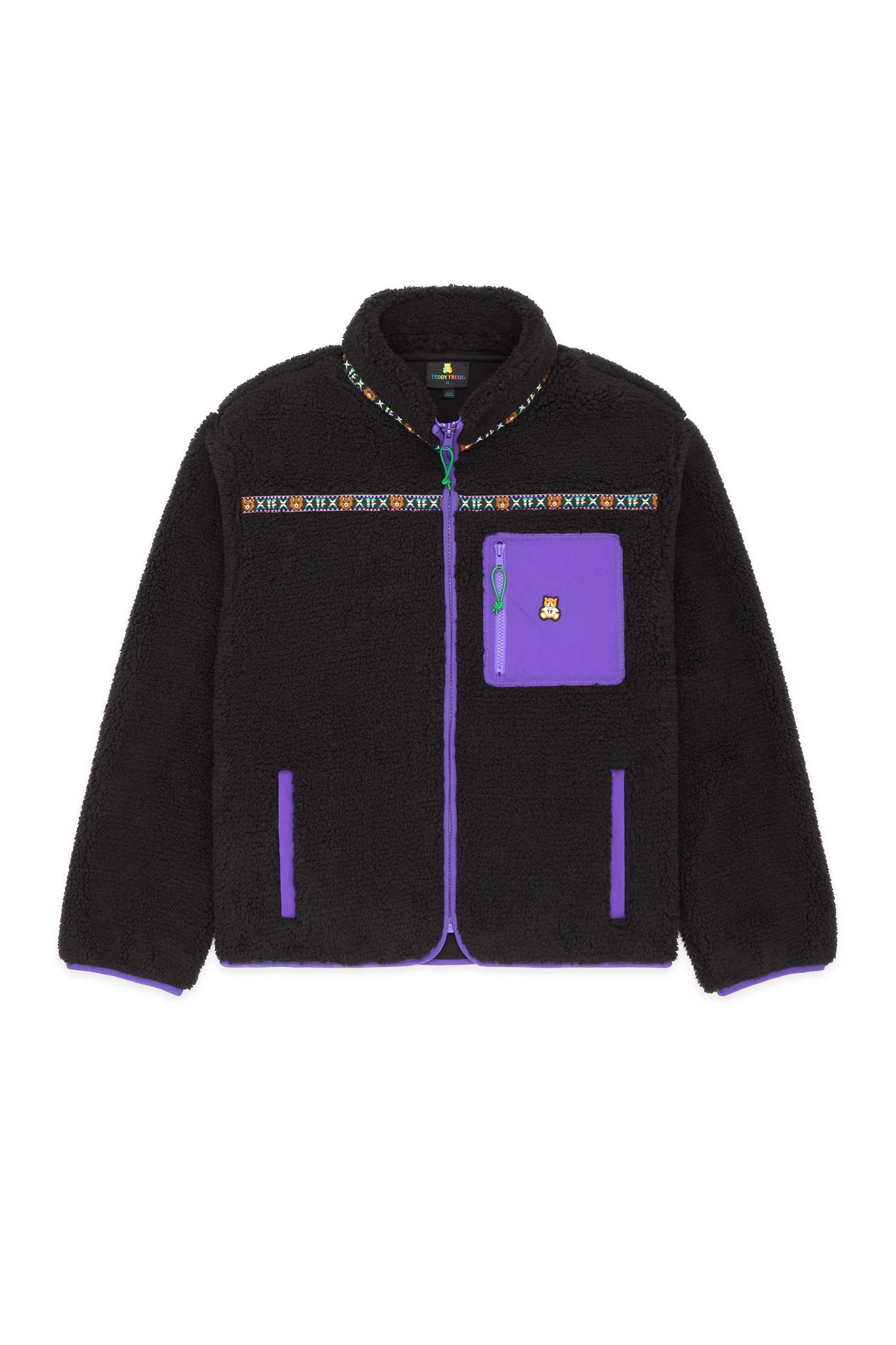 Black Teddy Fresh Techy Sherpa Jacket | SWEPNR759