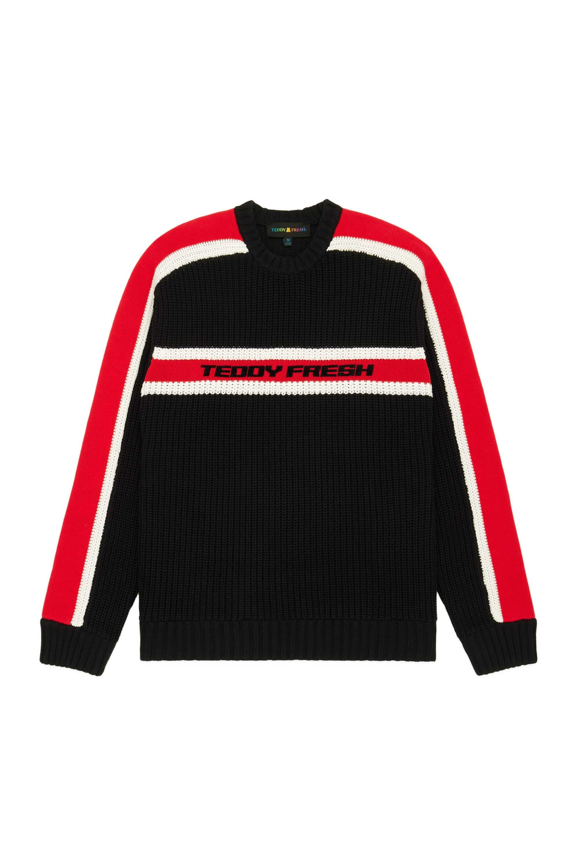 Black Teddy Fresh Vintage Sporty Stripe Sweater | KARBVP682