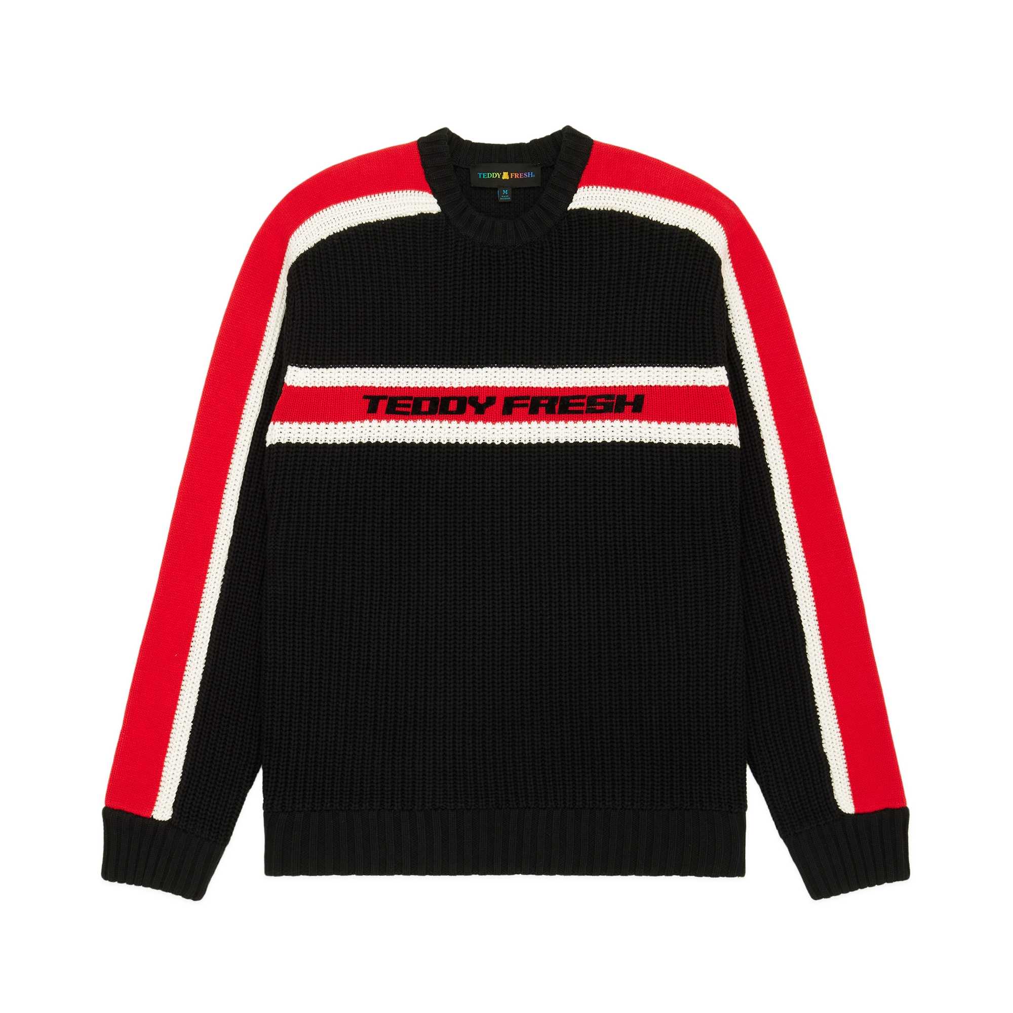 Black Teddy Fresh Vintage Sporty Stripe Sweater | KARBVP682