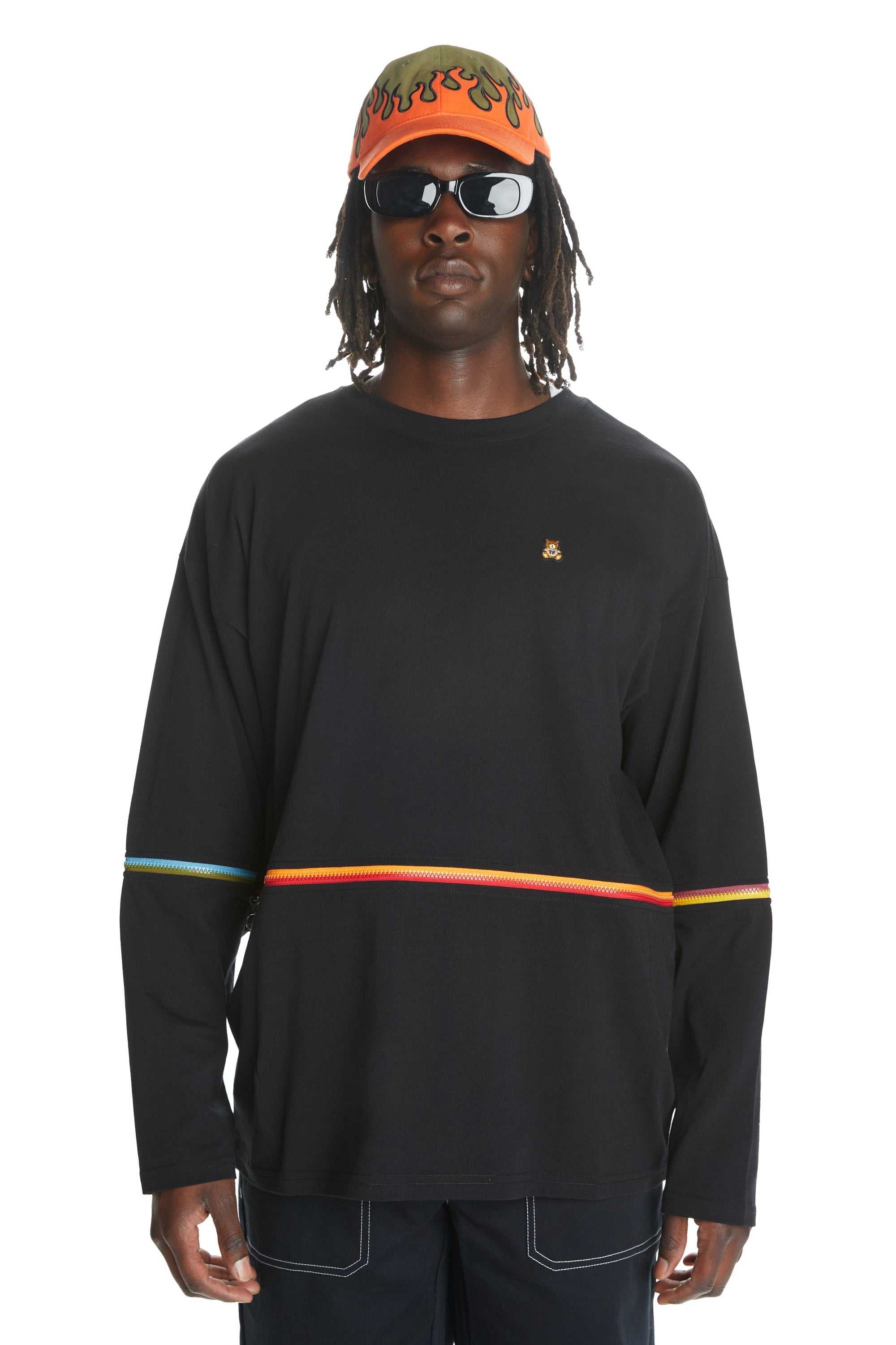 Black Teddy Fresh Zip Off Tee | AXHTSR058