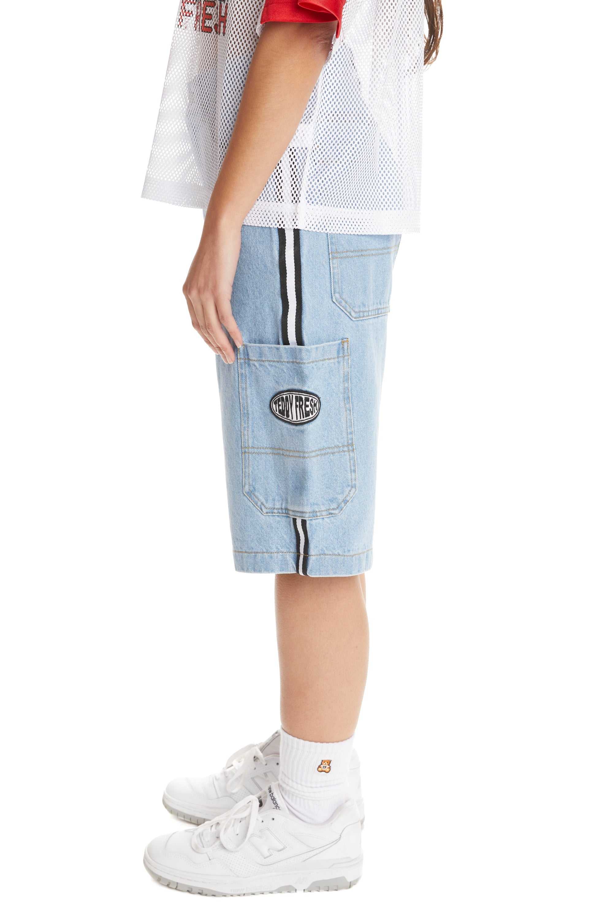 Blue Denim Teddy Fresh 90s Baggy Denim Shorts | BCIYUM024