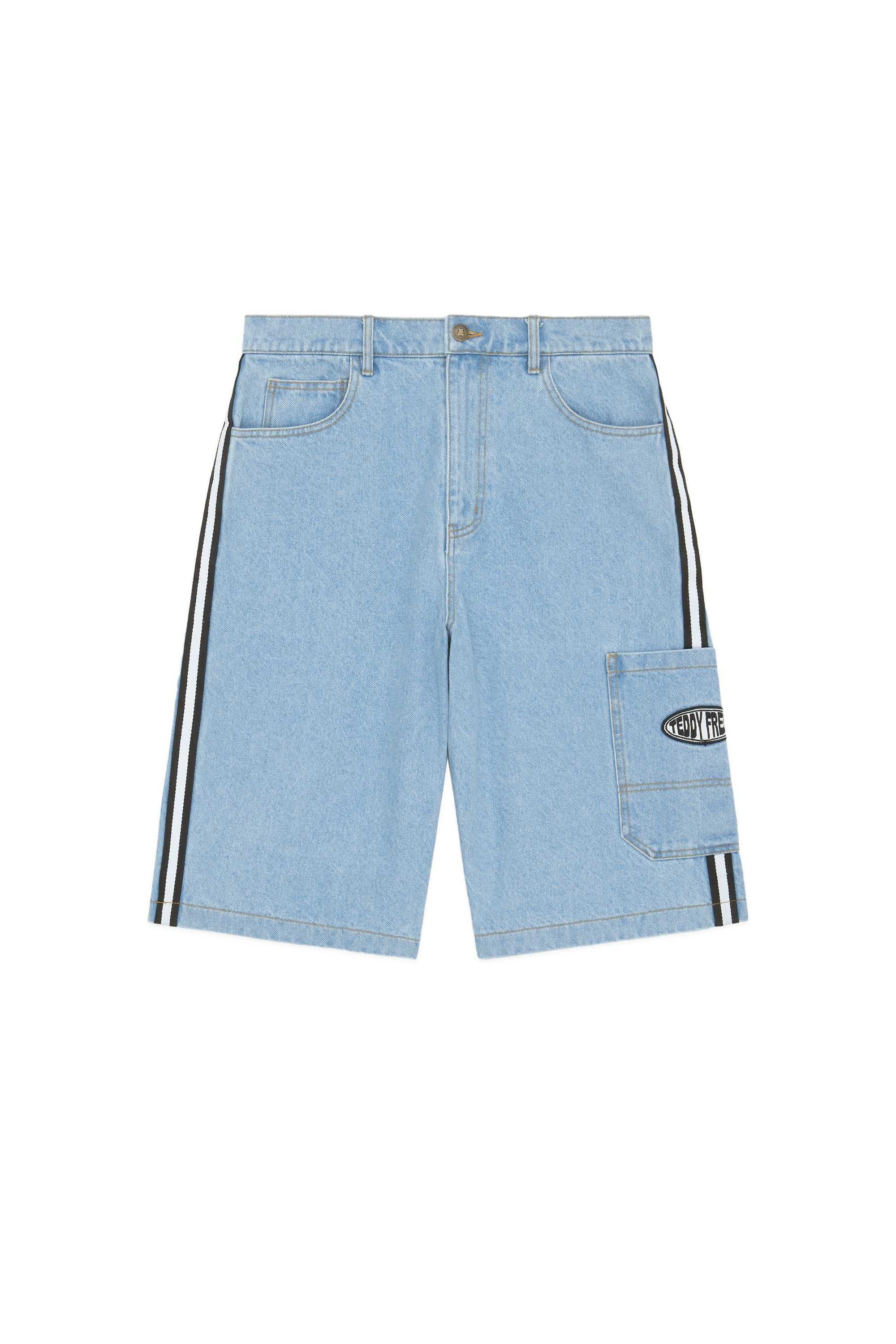 Blue Denim Teddy Fresh 90s Baggy Denim Shorts | BCIYUM024