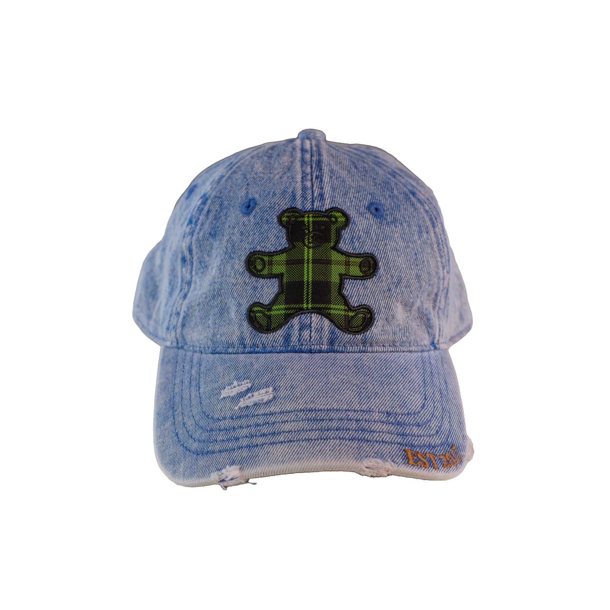 Blue Denim Teddy Fresh Patchwork Bear Dad Hat | LUIGRJ759