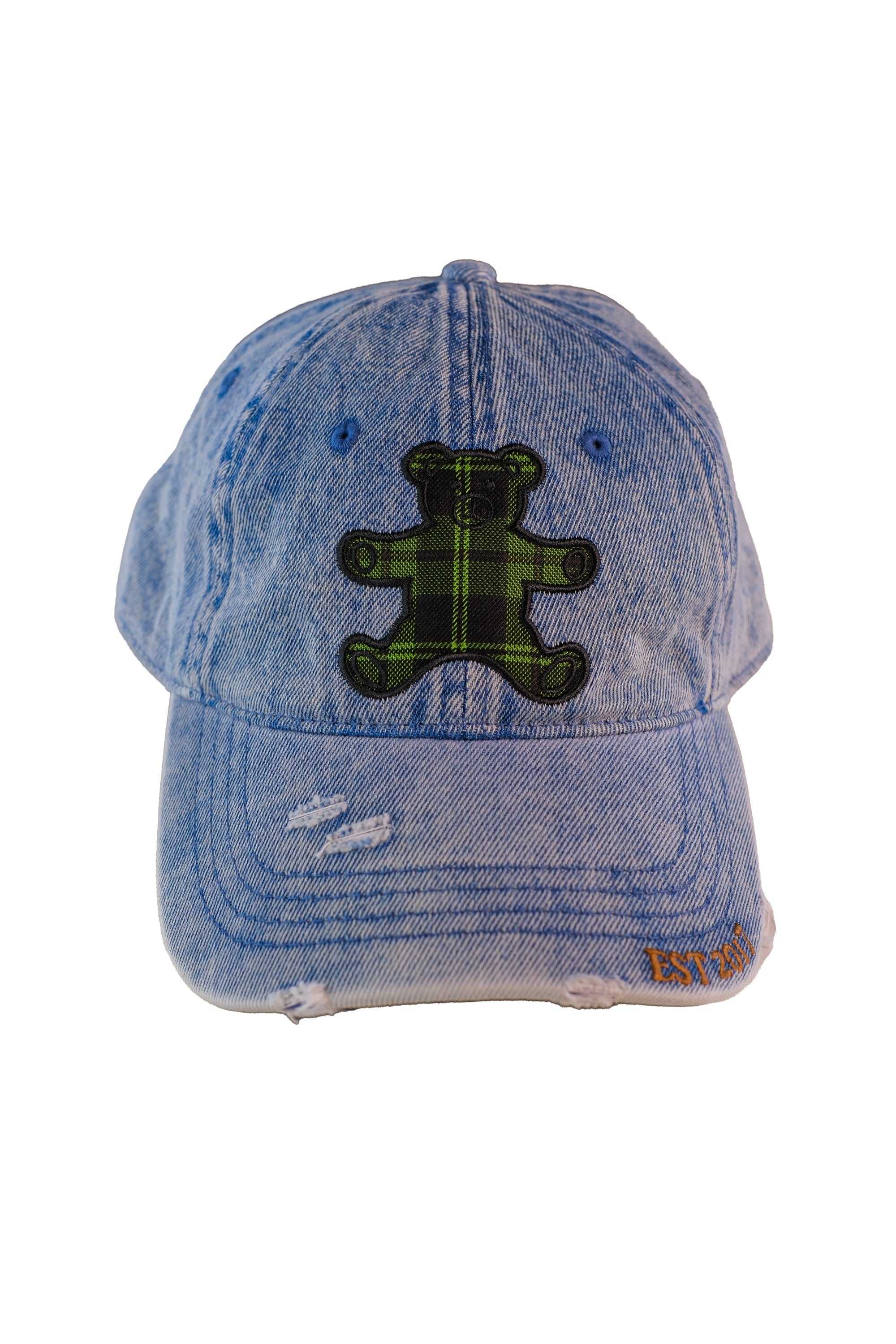 Blue Denim Teddy Fresh Patchwork Bear Dad Hat | LUIGRJ759