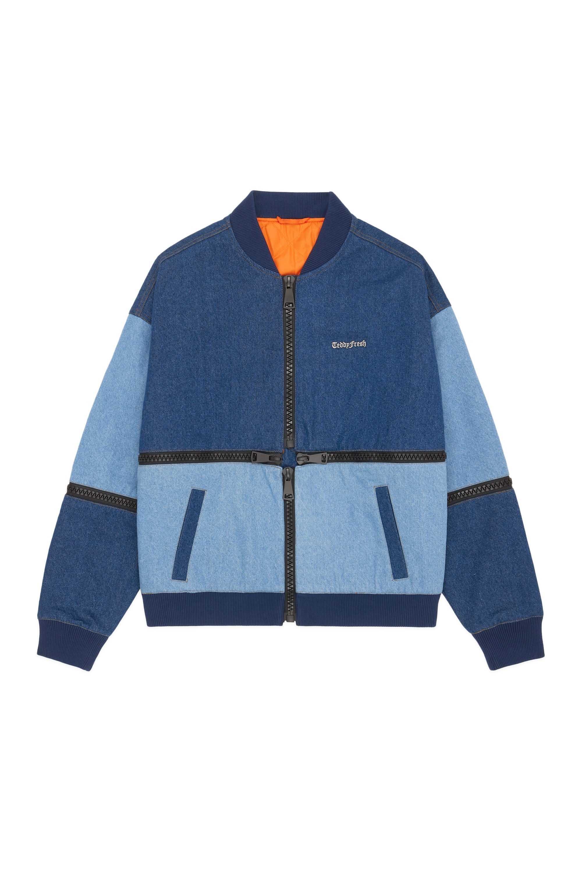 Blue Teddy Fresh Reversible Zip Off Denim Jacket | GOCUJK925