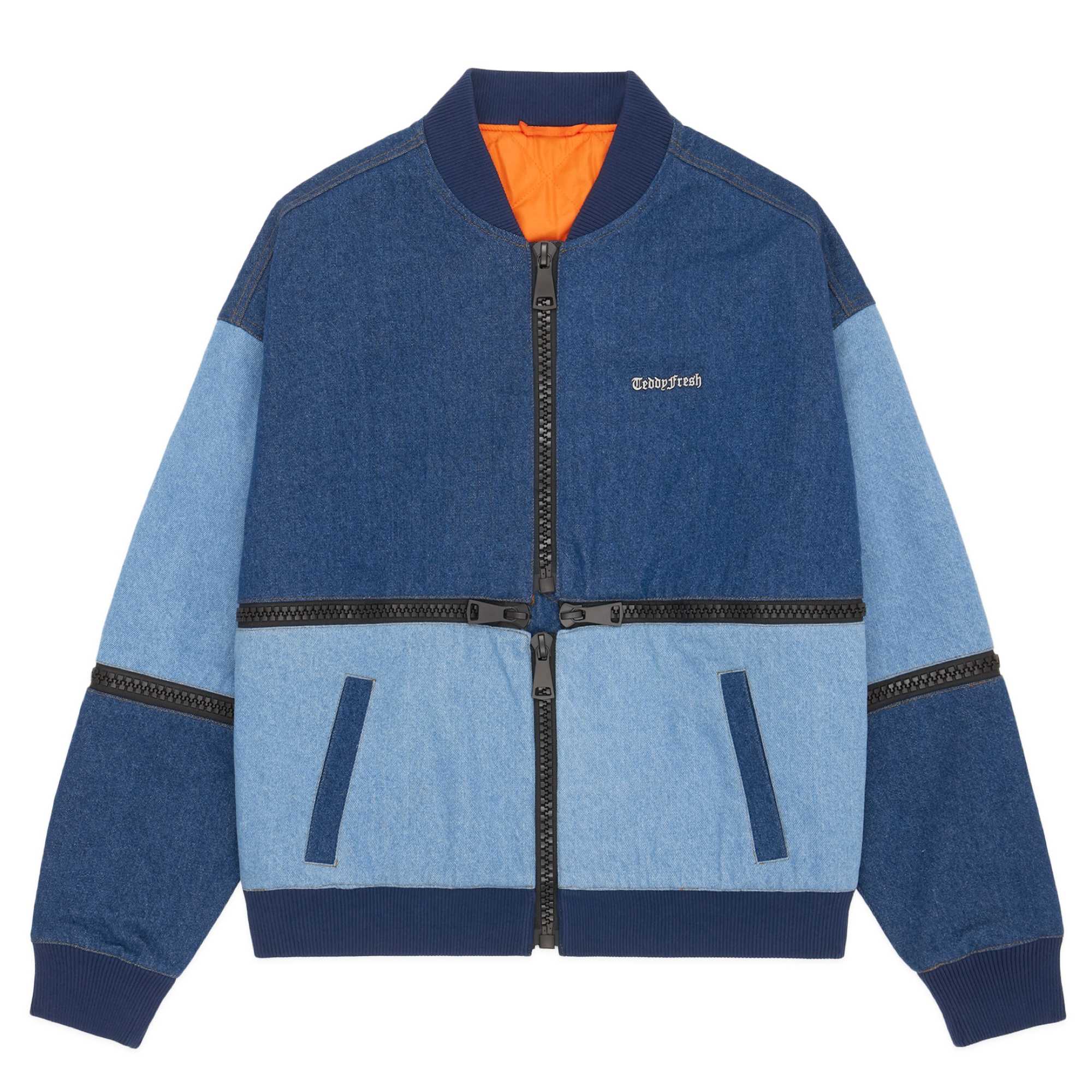 Blue Teddy Fresh Reversible Zip Off Denim Jacket | GOCUJK925