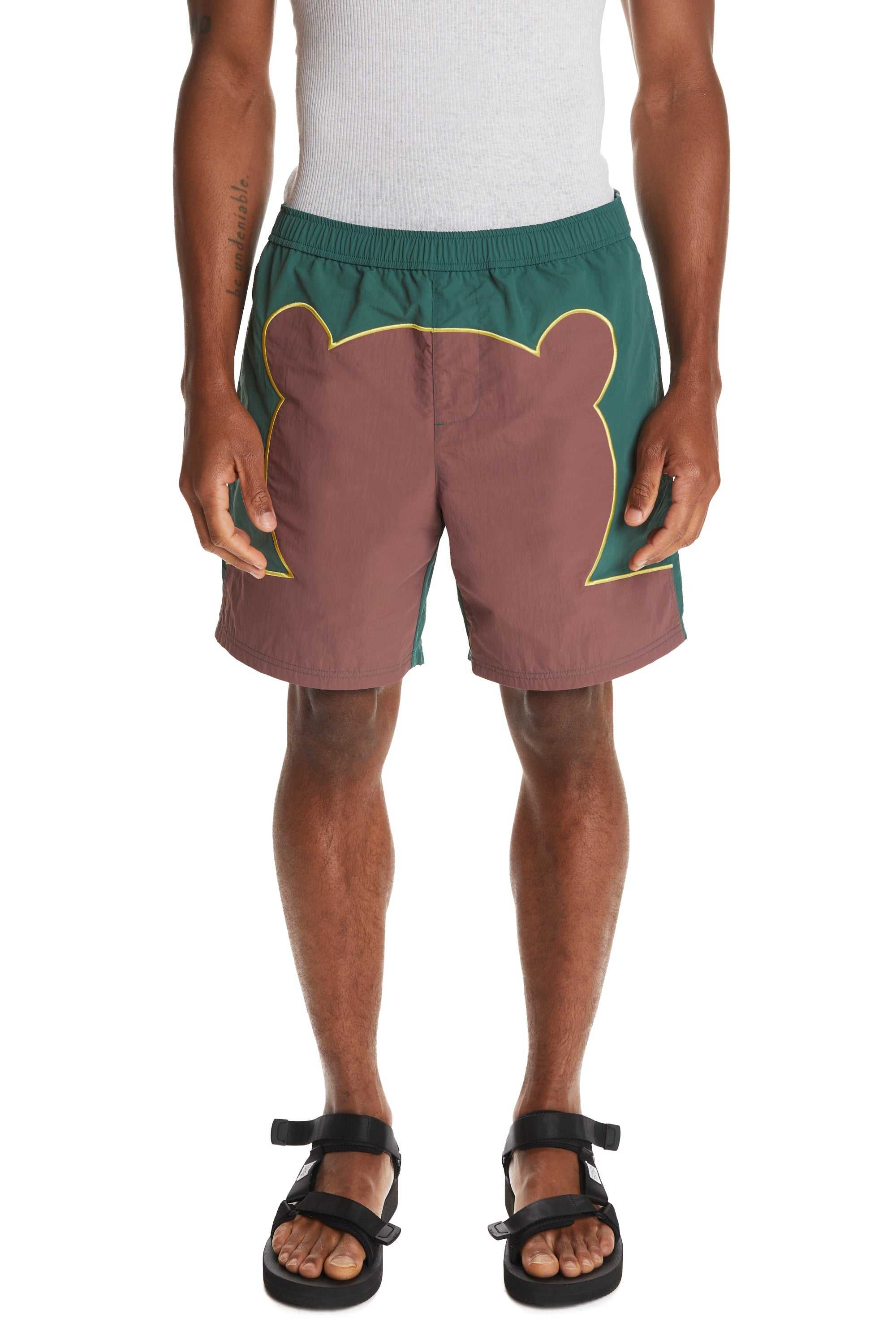 Brick Red Teddy Fresh Bear Silhouette Swim Shorts | GVALWZ107