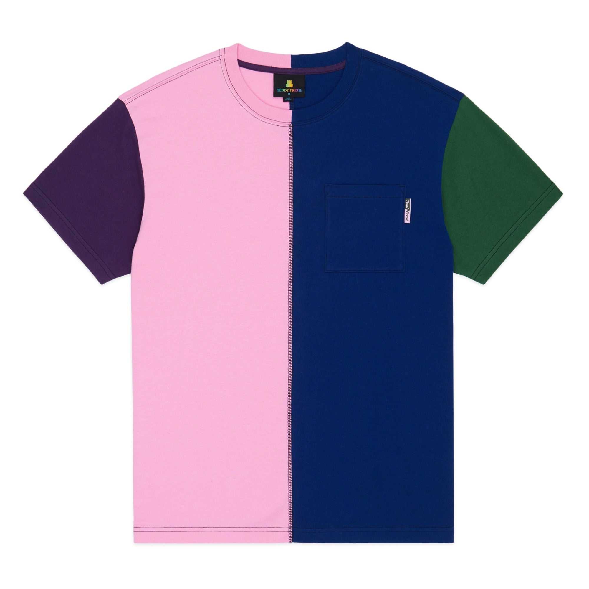 Brown Teddy Fresh Color Block Split Tee | XVBOKP261