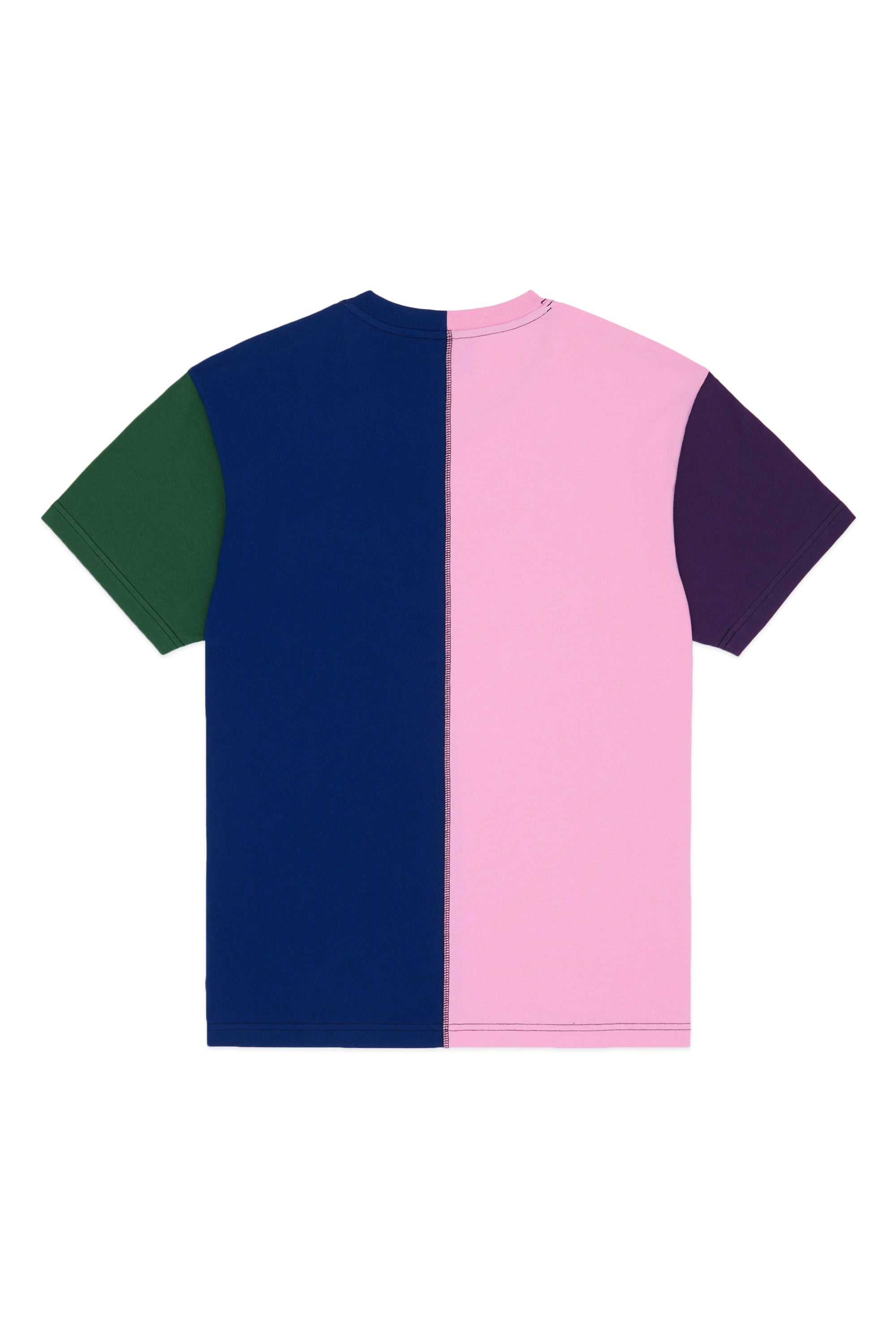 Brown Teddy Fresh Color Block Split Tee | XVBOKP261