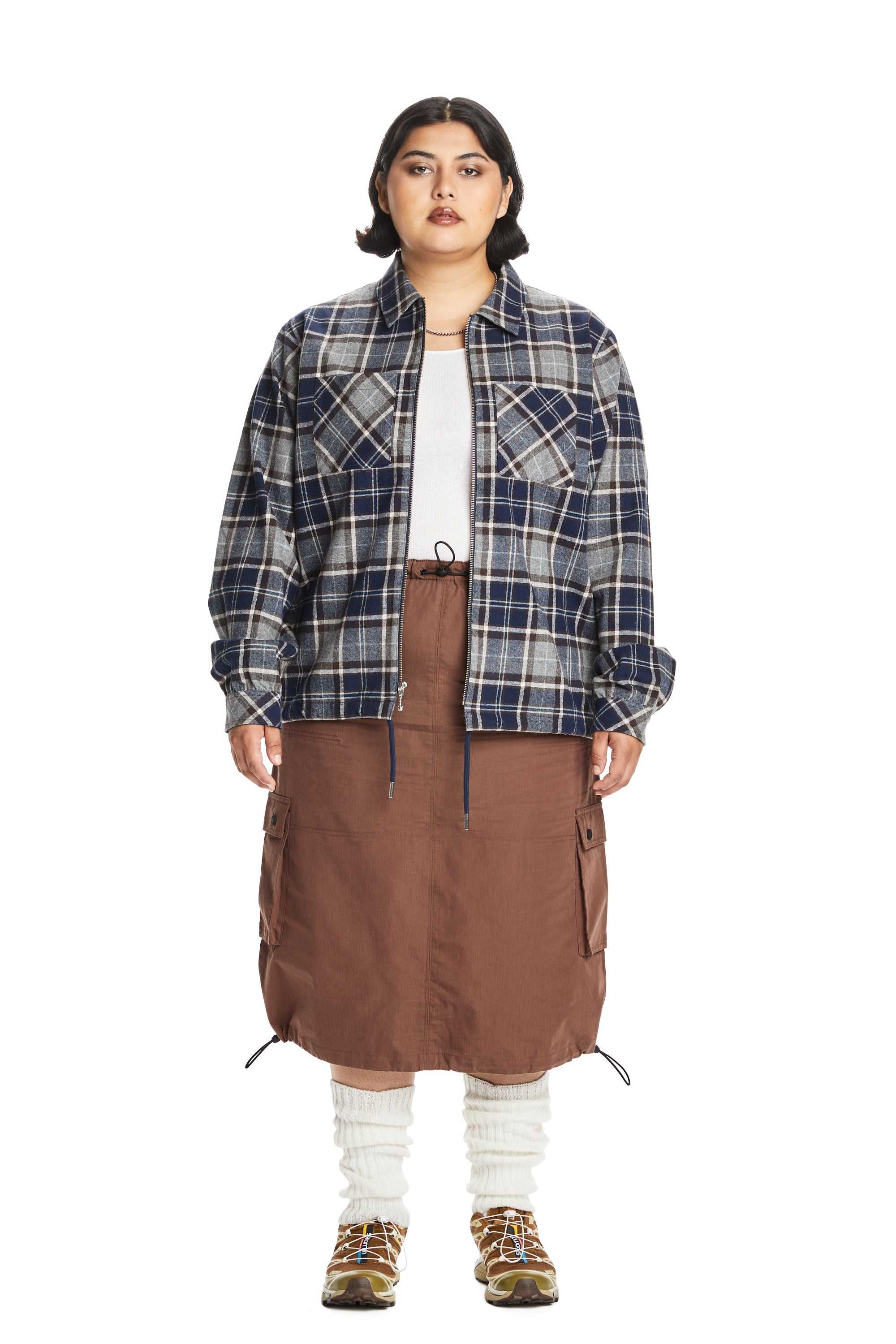 Brown Teddy Fresh Poplin Parachute Skirt | ACTSVD095