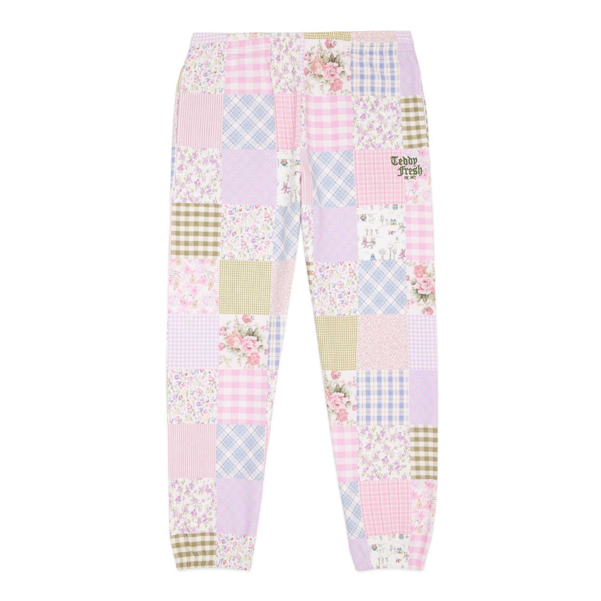 Brown Teddy Fresh Quilt Print Sweatpants | WAJURT098