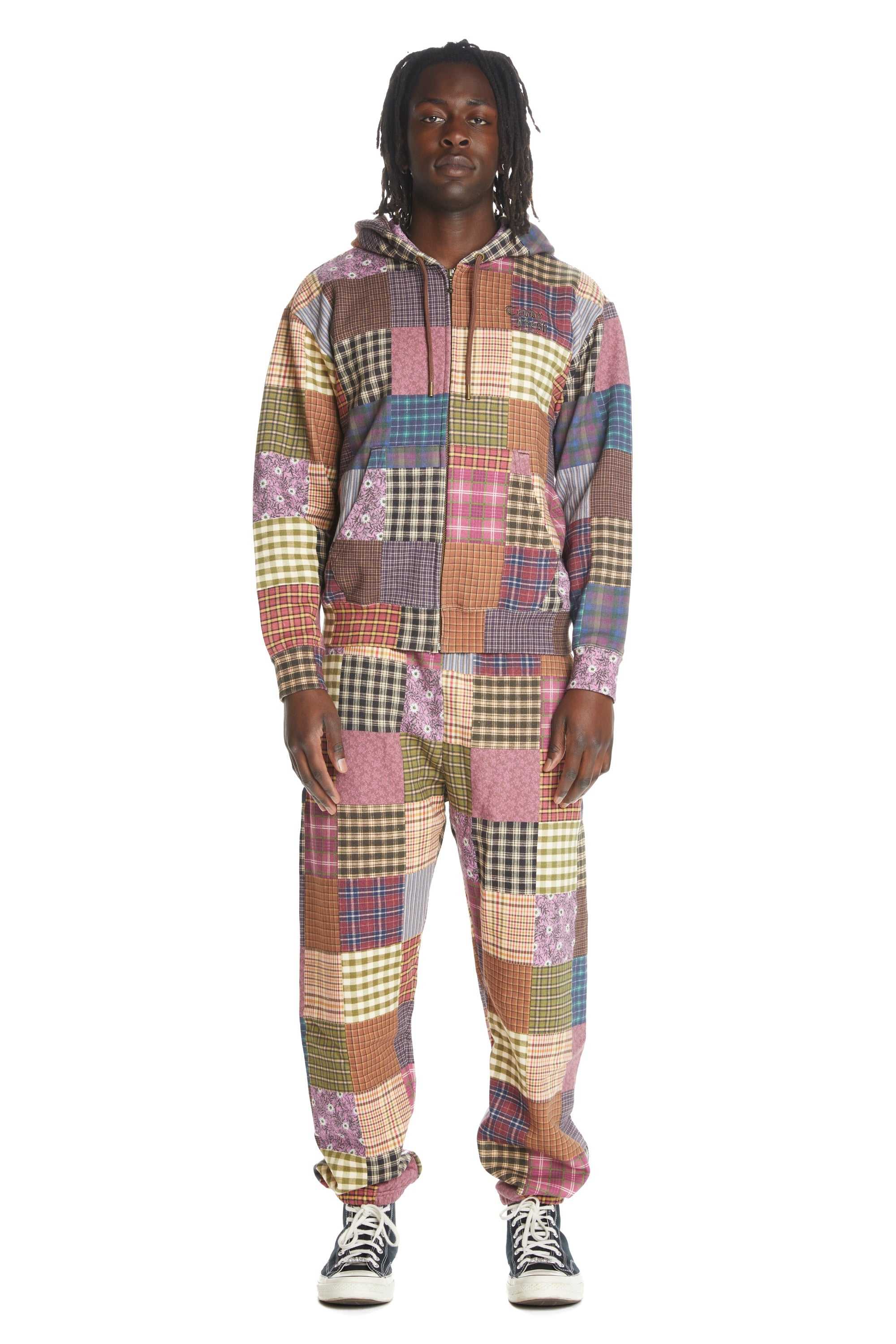 Brown Teddy Fresh Quilt Print Sweatpants | WAJURT098