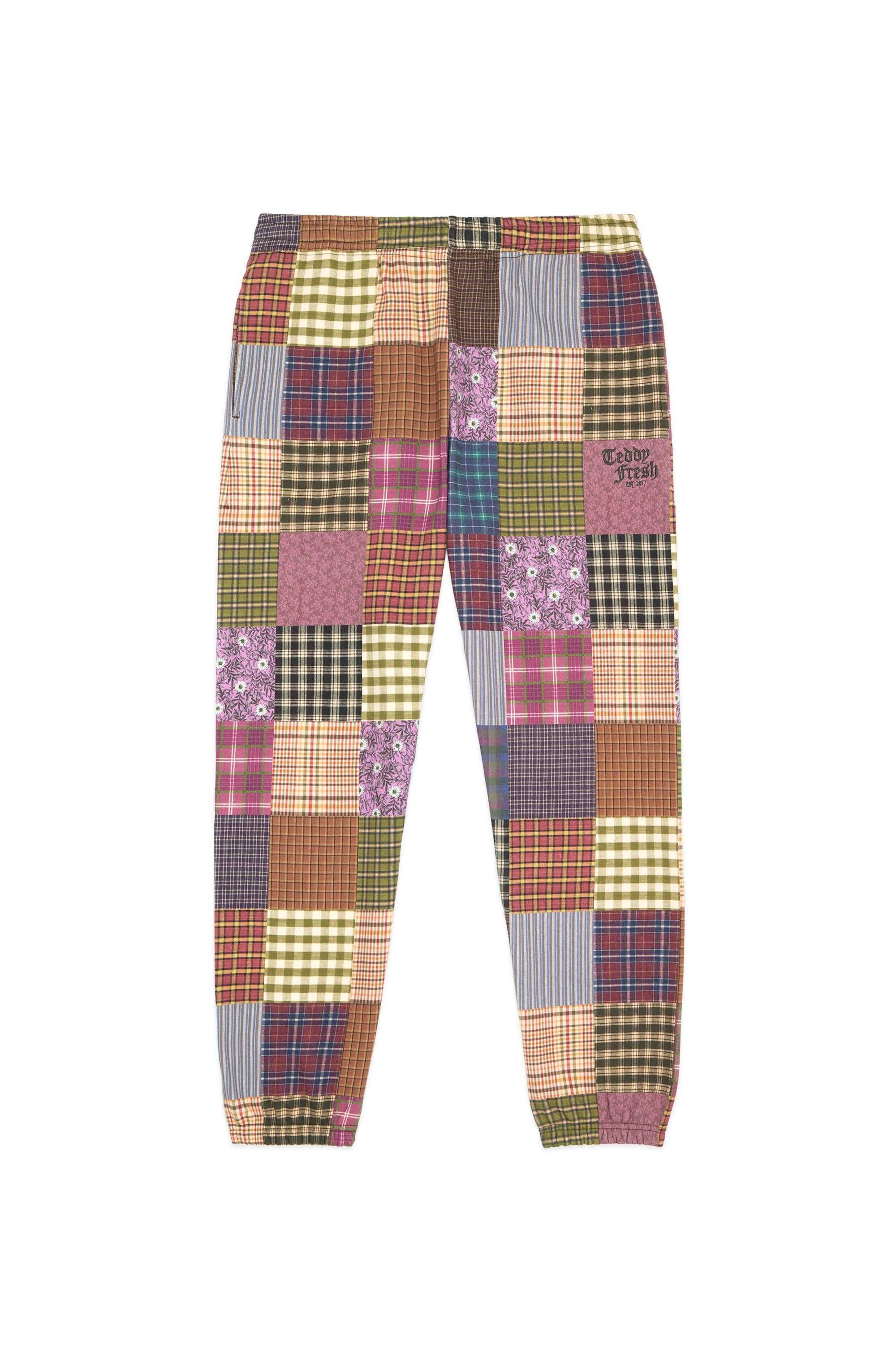 Brown Teddy Fresh Quilt Print Sweatpants | WAJURT098