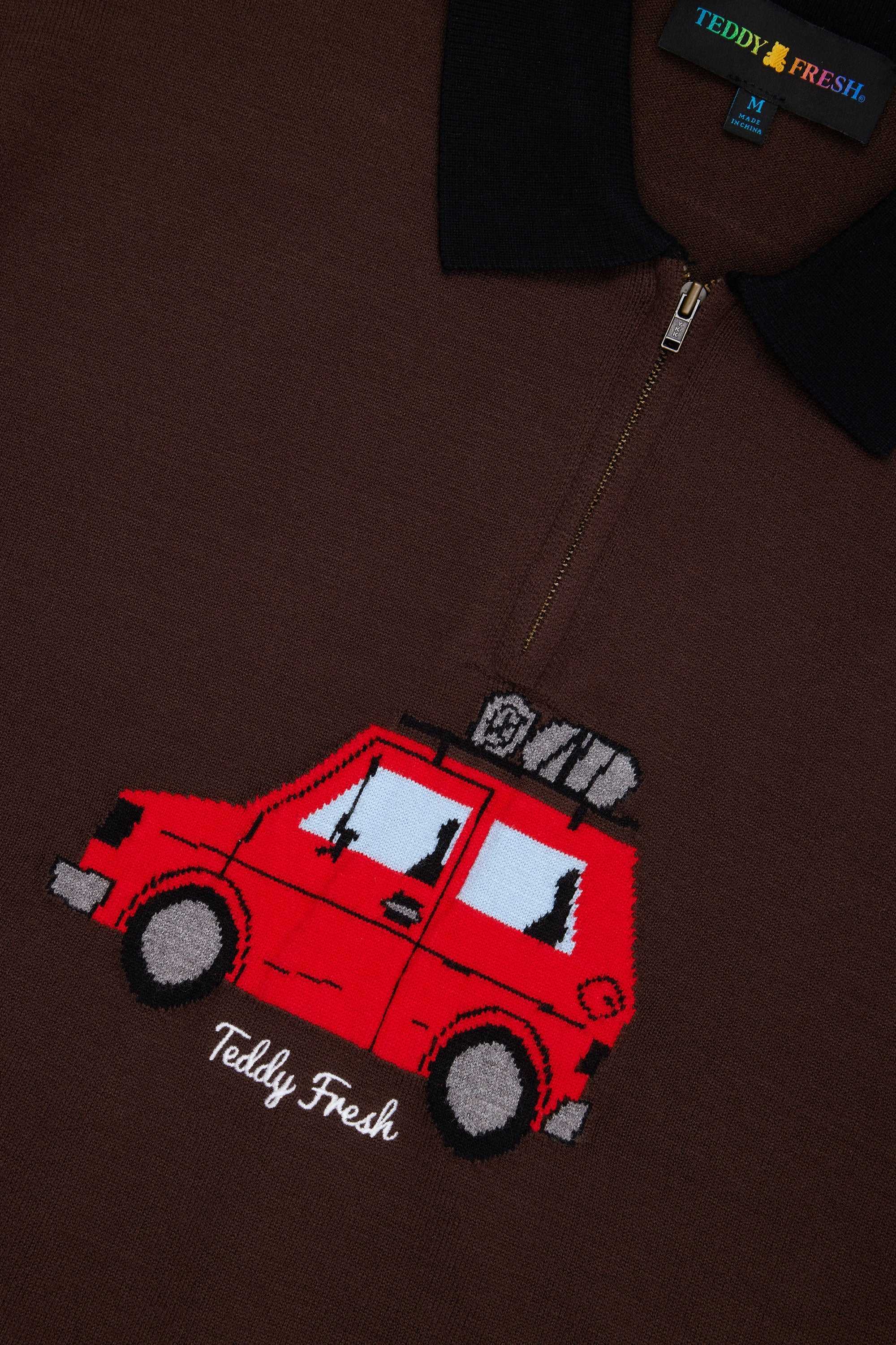 Brown Teddy Fresh Road Trip Zip Polo | LVYREC390