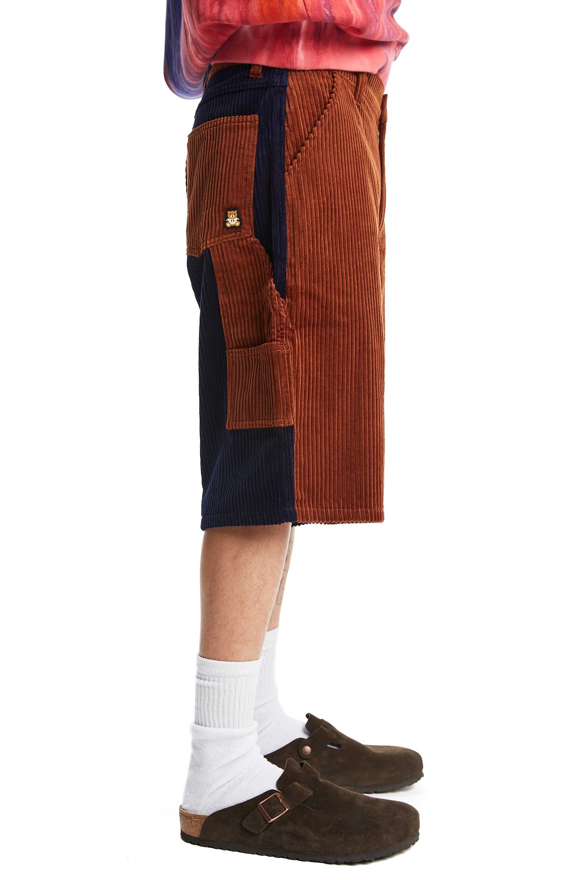 Brown Teddy Fresh Two Tone Corduroy Shorts | BTSPHL194