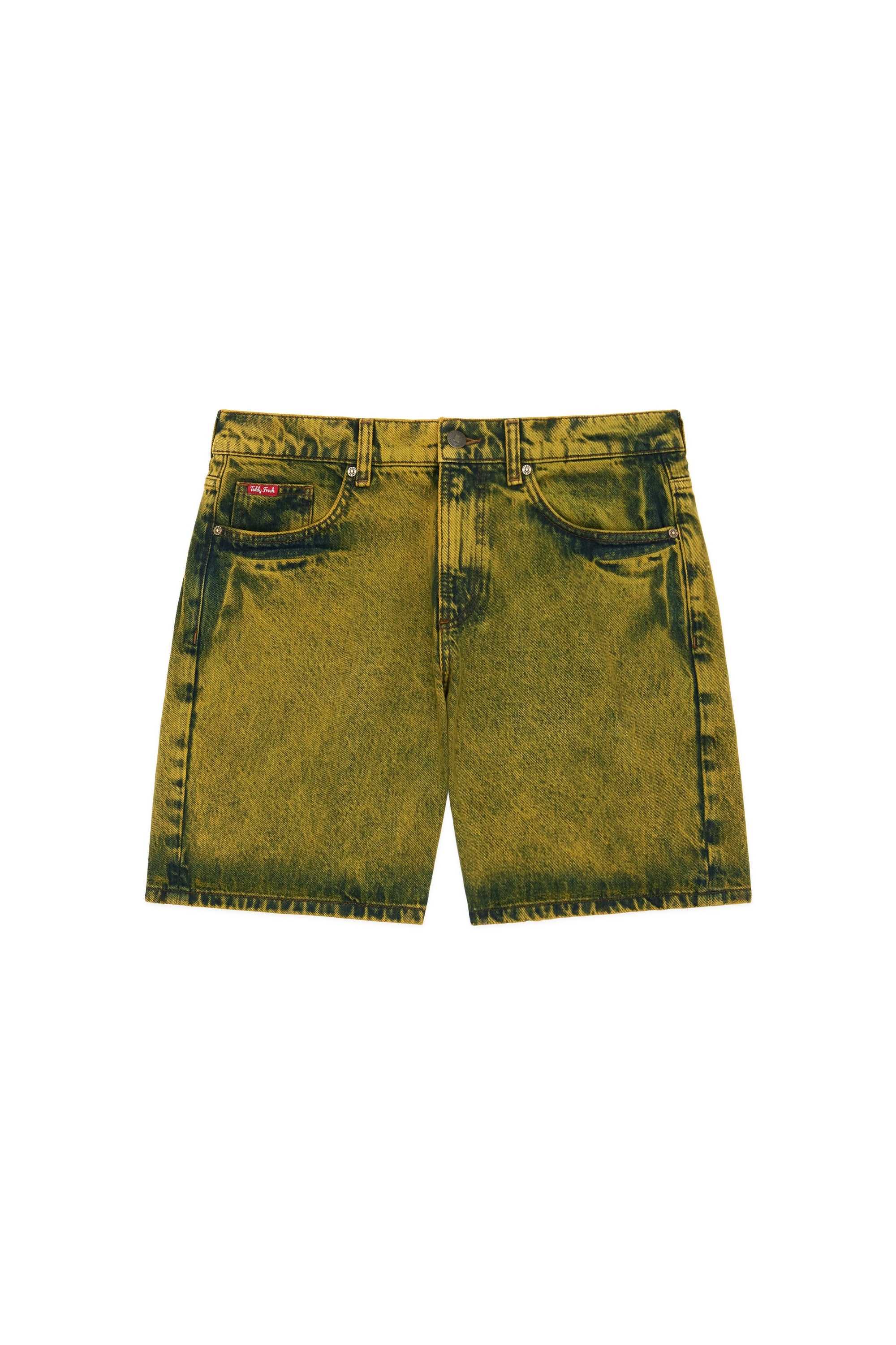 Brown Teddy Fresh Washed Denim Dad Shorts | DAUZNT170