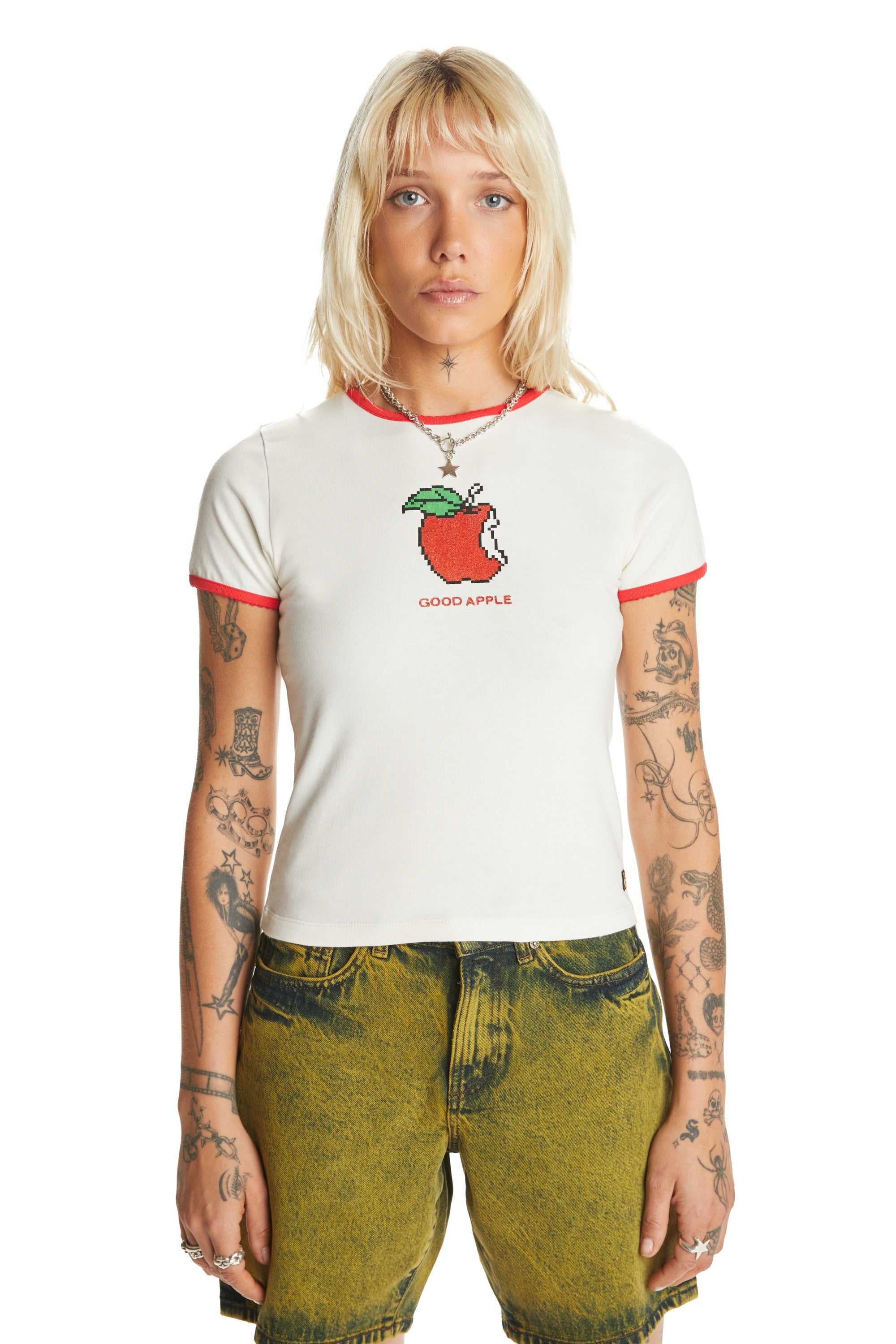 Cream Teddy Fresh Apple A Day Tee | GUNTJP684