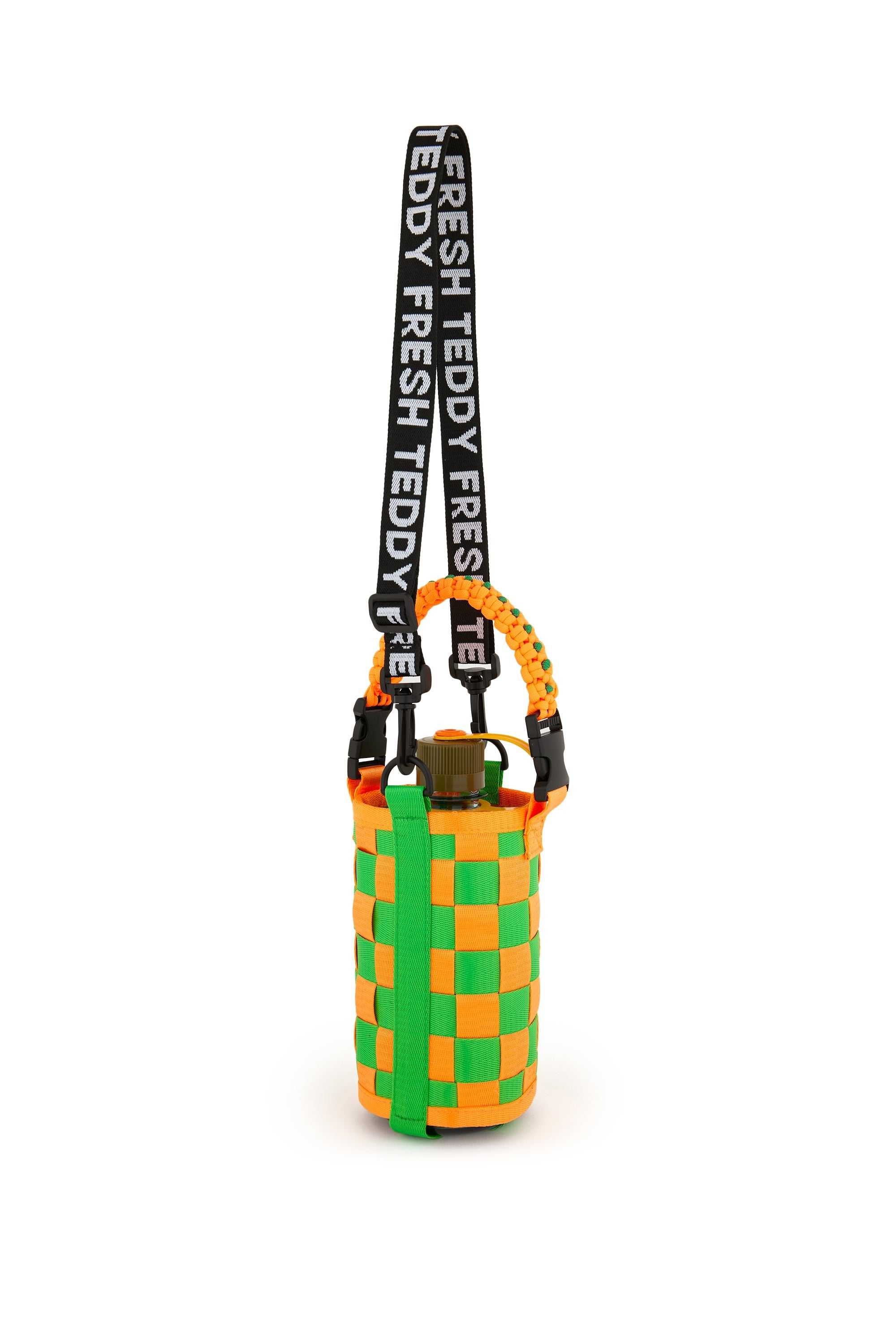 Green Multi Teddy Fresh Tape Weave Bottle Bag | ZWVUNB381