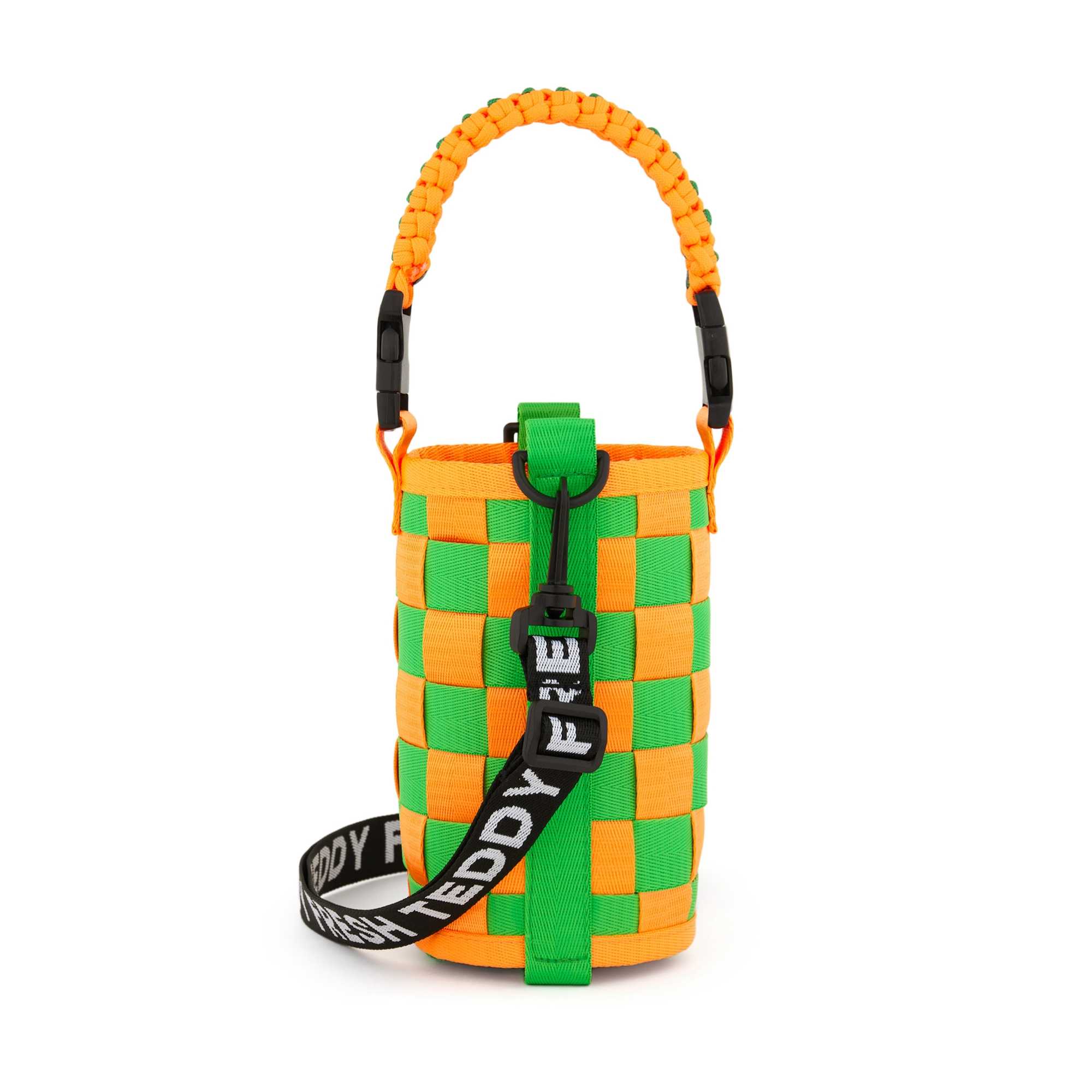 Green Multi Teddy Fresh Tape Weave Bottle Bag | ZWVUNB381