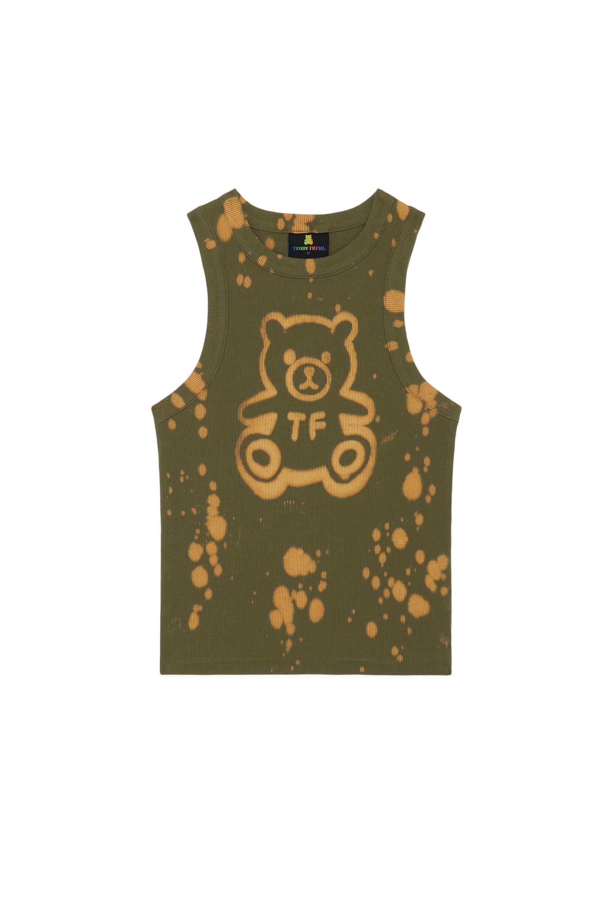 Green Teddy Fresh Bleach Bear Tank Top | KGXBLO153