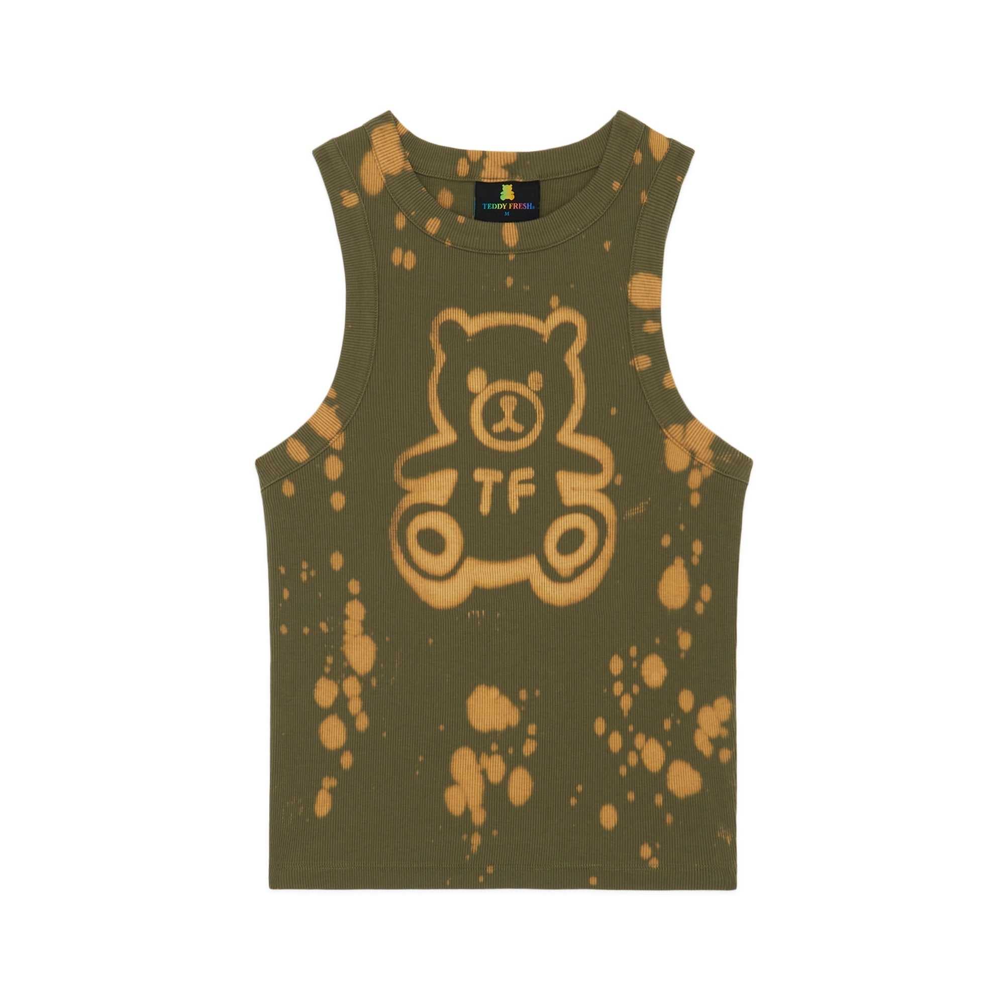 Green Teddy Fresh Bleach Bear Tank Top | KGXBLO153