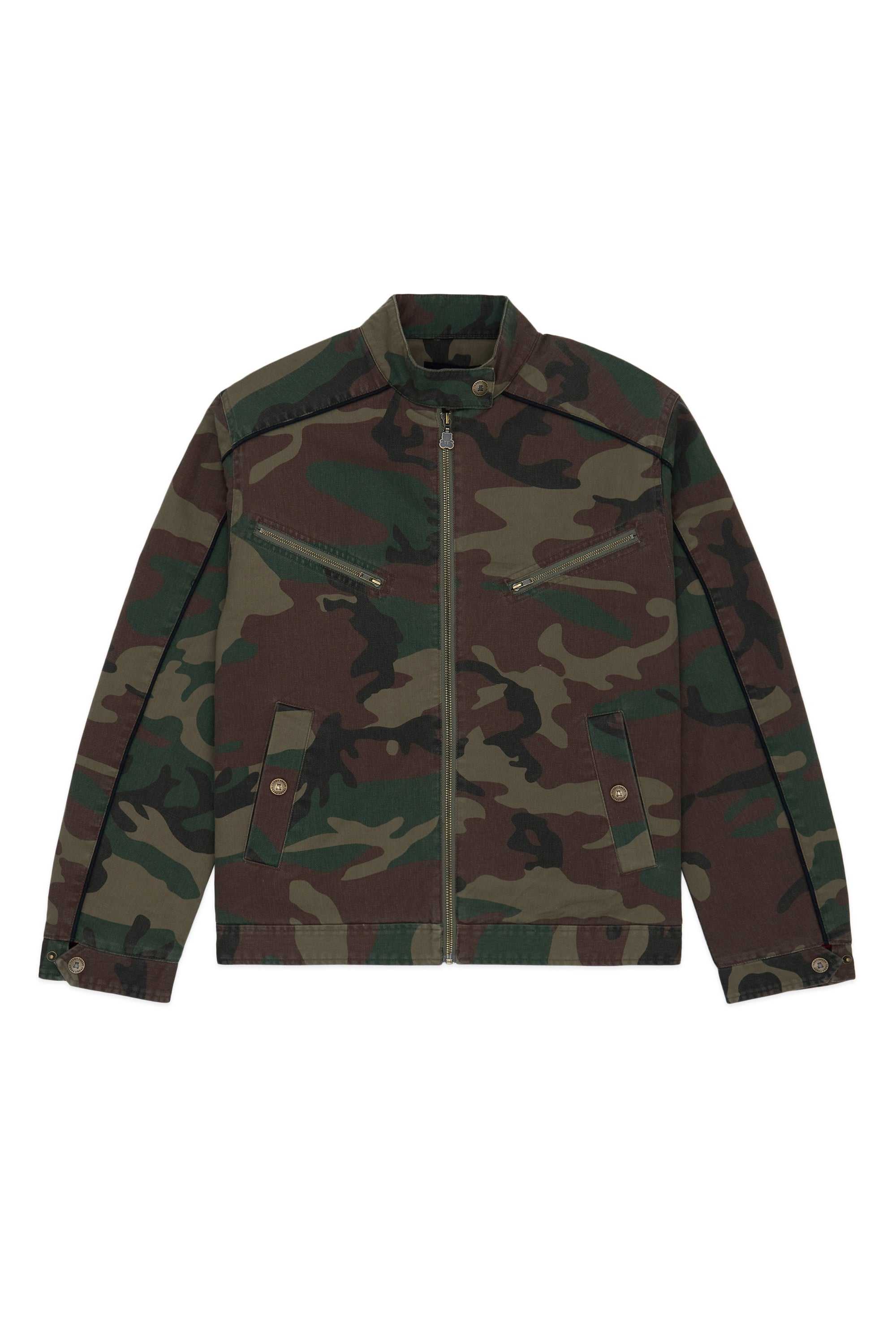 Green Teddy Fresh Camo Moto Jacket | CQSMJE169