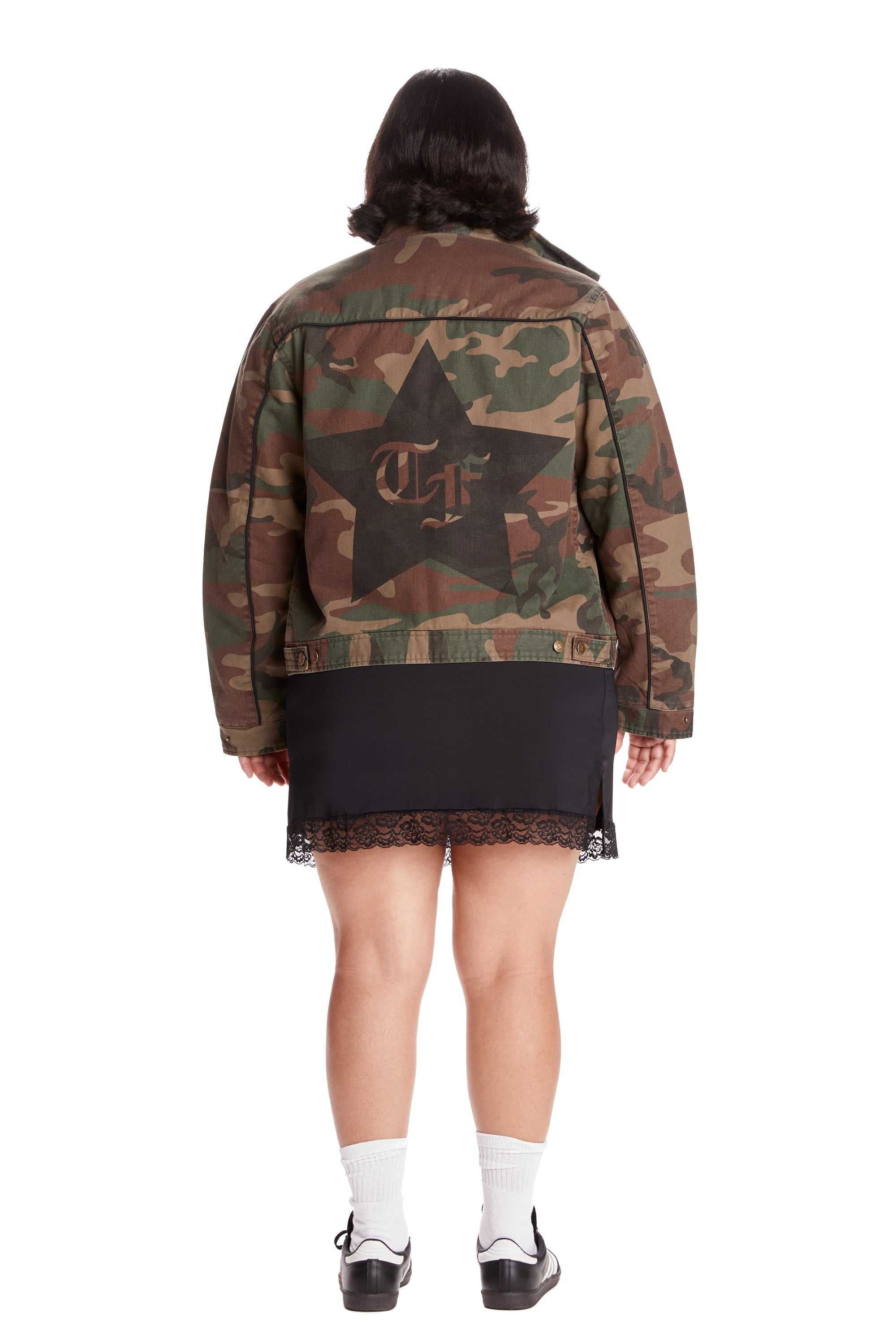 Green Teddy Fresh Camo Moto Jacket | CQSMJE169