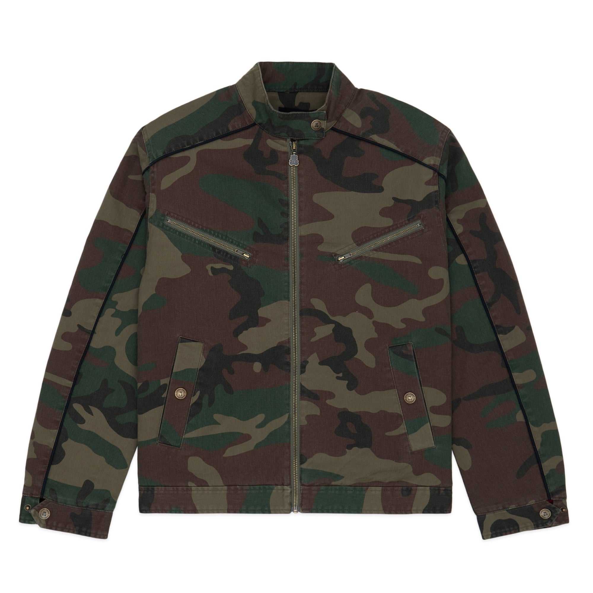 Green Teddy Fresh Camo Moto Jacket | CQSMJE169