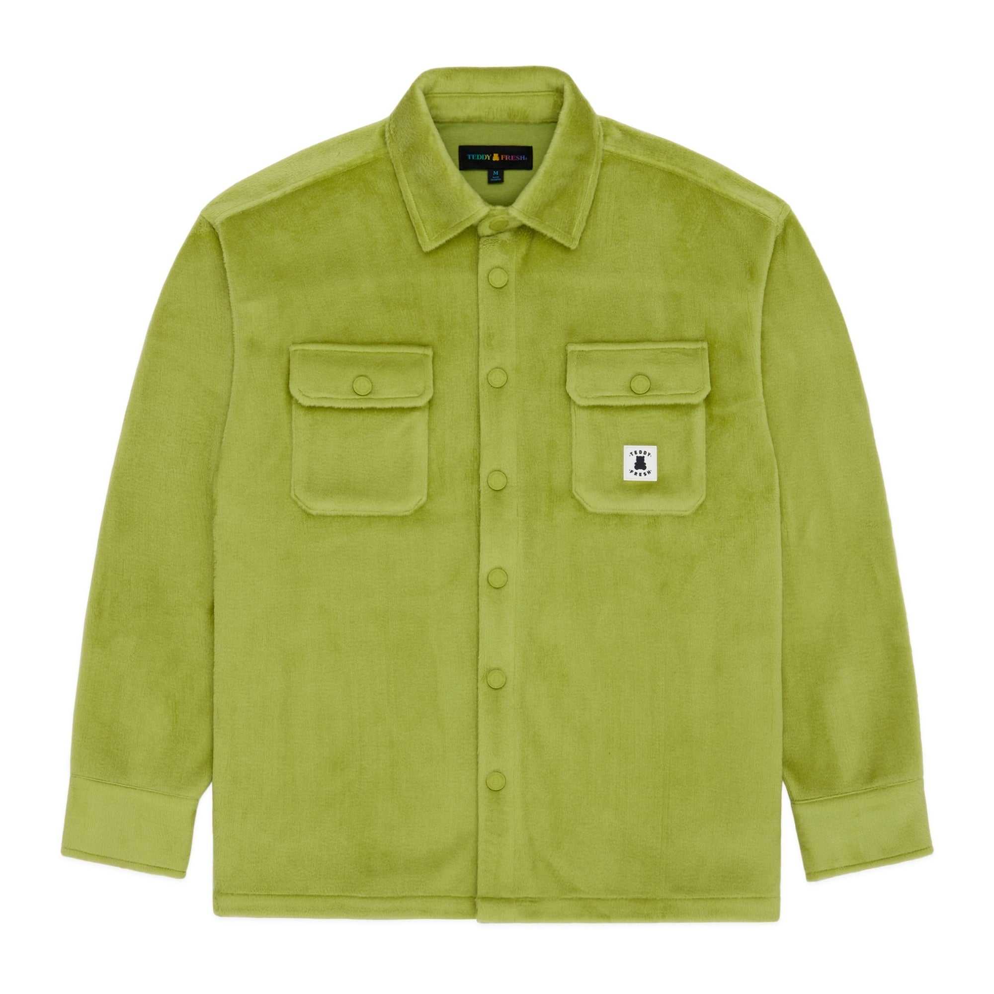 Green Teddy Fresh Fuzzy Snap Shirt | ZDGQSE518