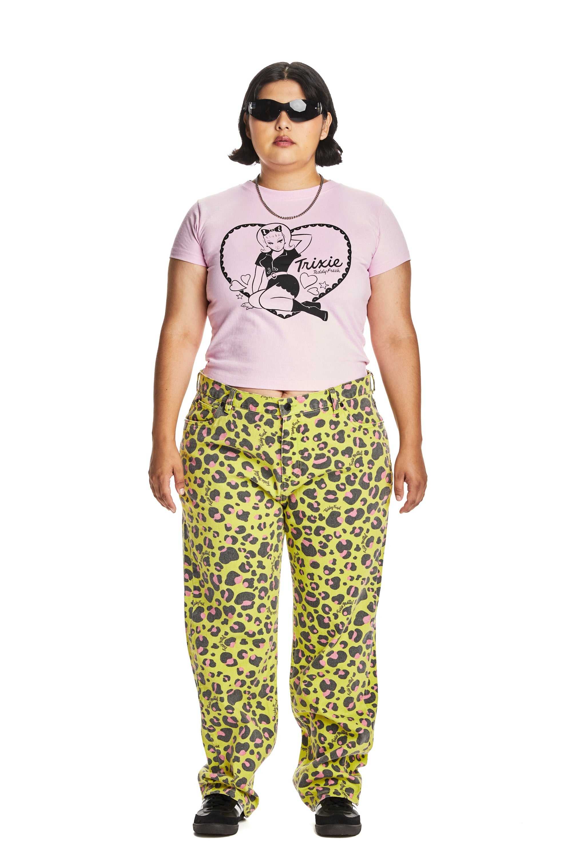 Green Teddy Fresh TF x Trixie Leopard Jeans | IAMXEB830