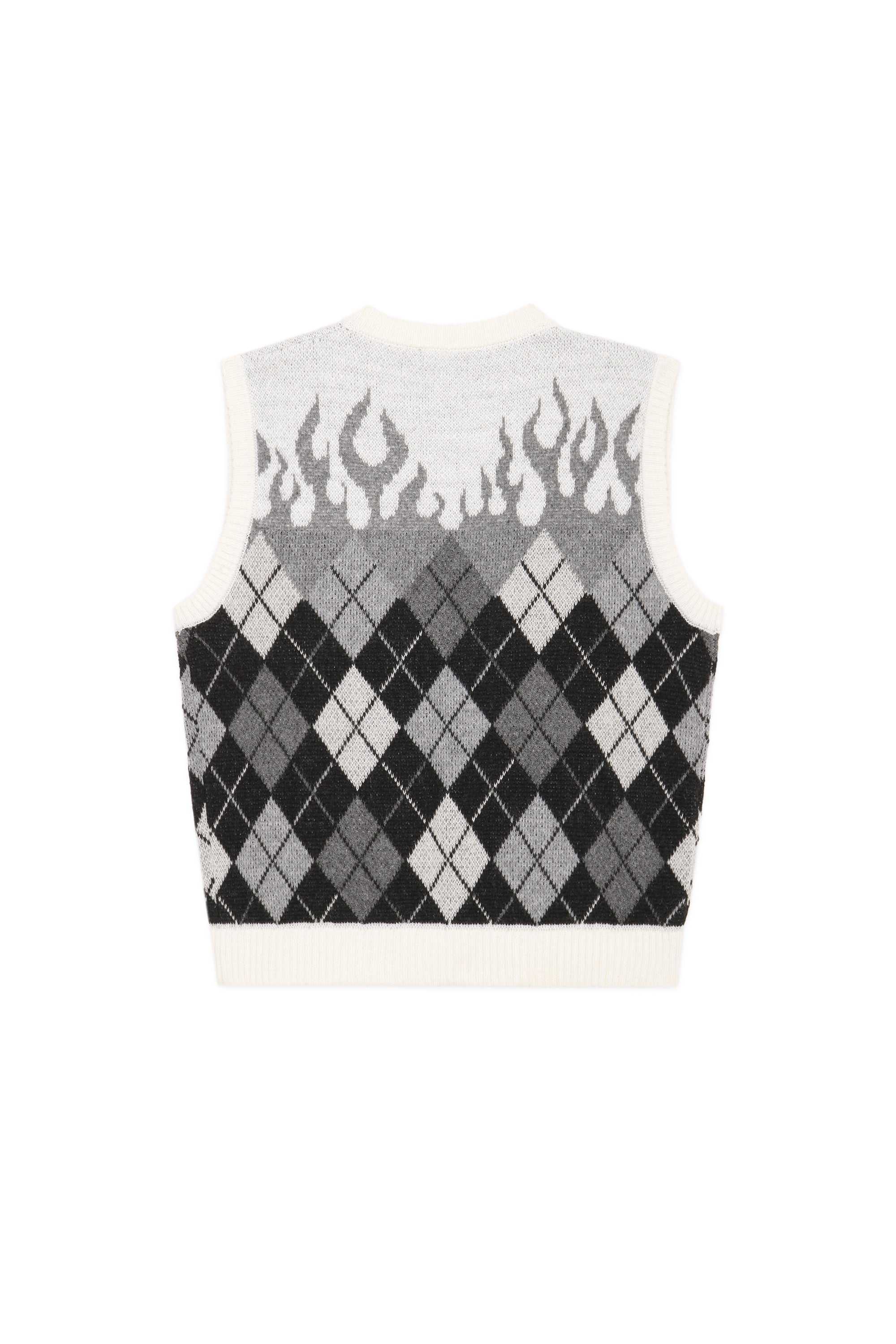 Grey Teddy Fresh Greyscale Flames Sweater Vest | AHNTRU342