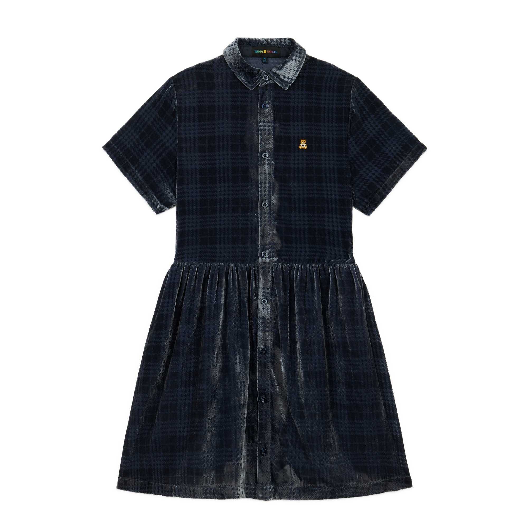 Grey Teddy Fresh Sheer Check Shirt Dress | ZKCDIB348