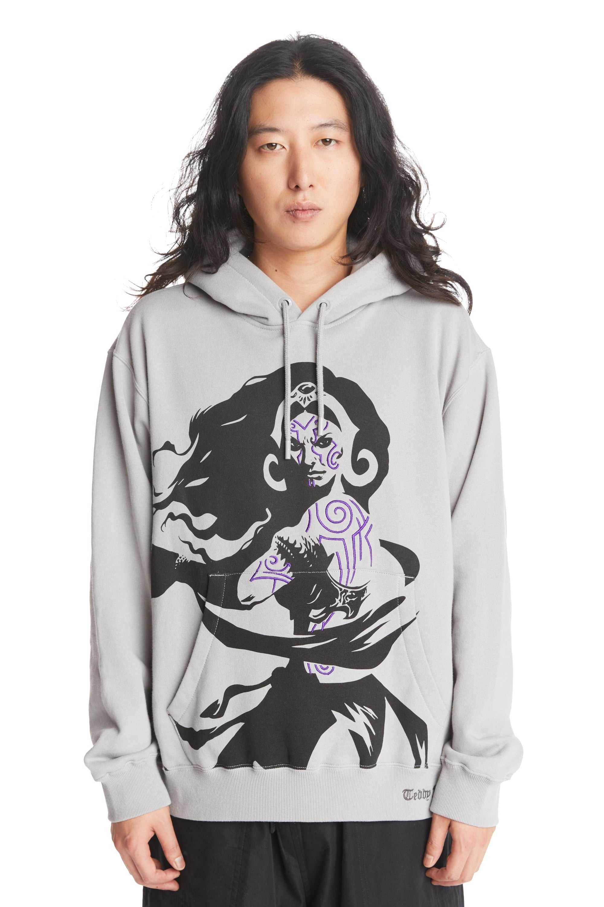 Grey Teddy Fresh TF x Magic: The Gathering Liliana Of The Dark Realms Hoodie | DJOWZE693