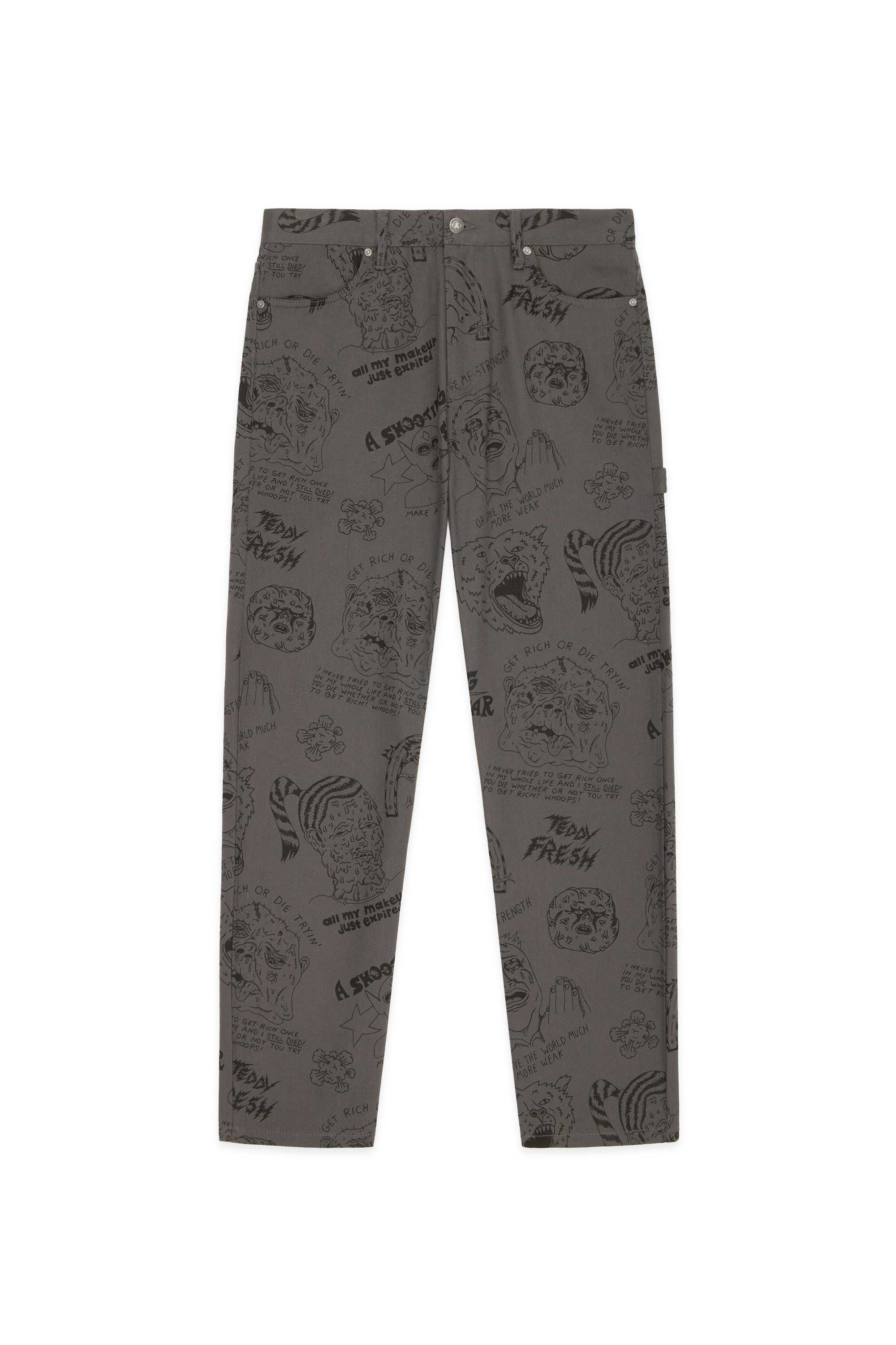 Grey Teddy Fresh Will Laren Sketches Carpenter Pants | IEKYRN273