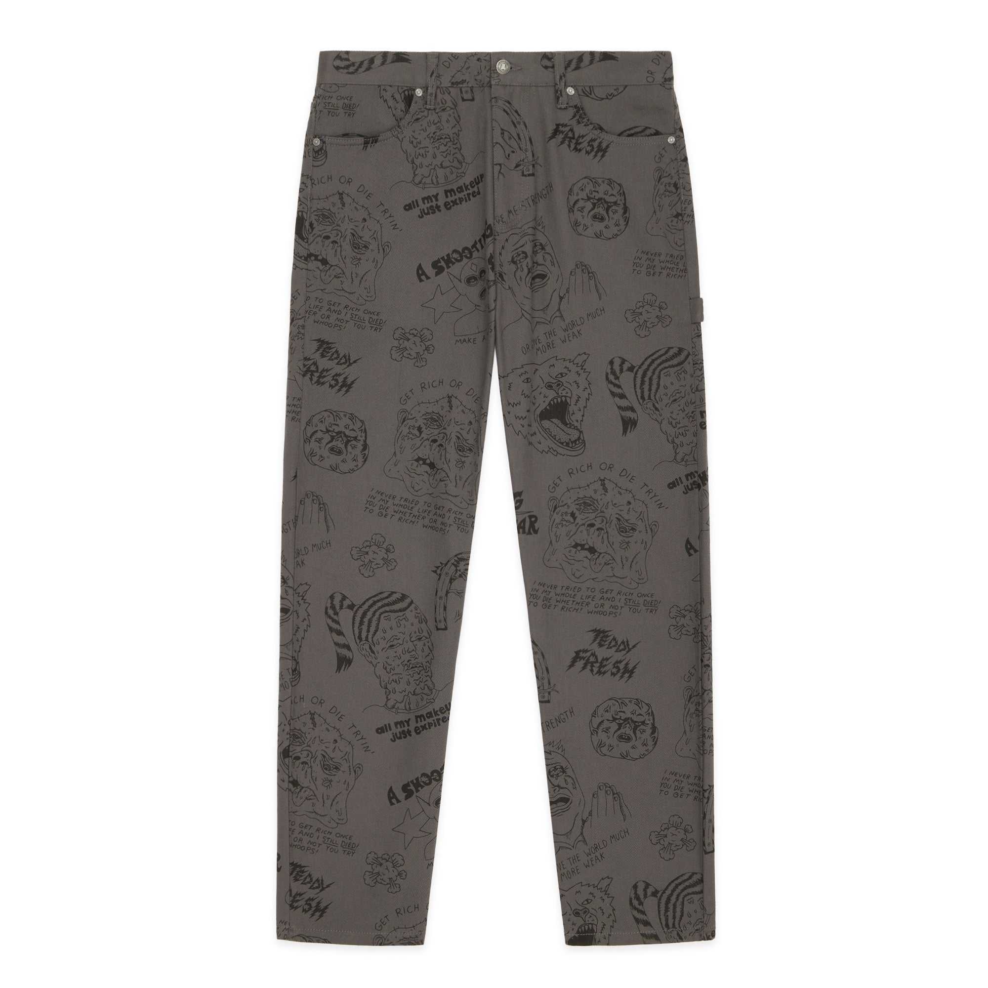 Grey Teddy Fresh Will Laren Sketches Carpenter Pants | IEKYRN273