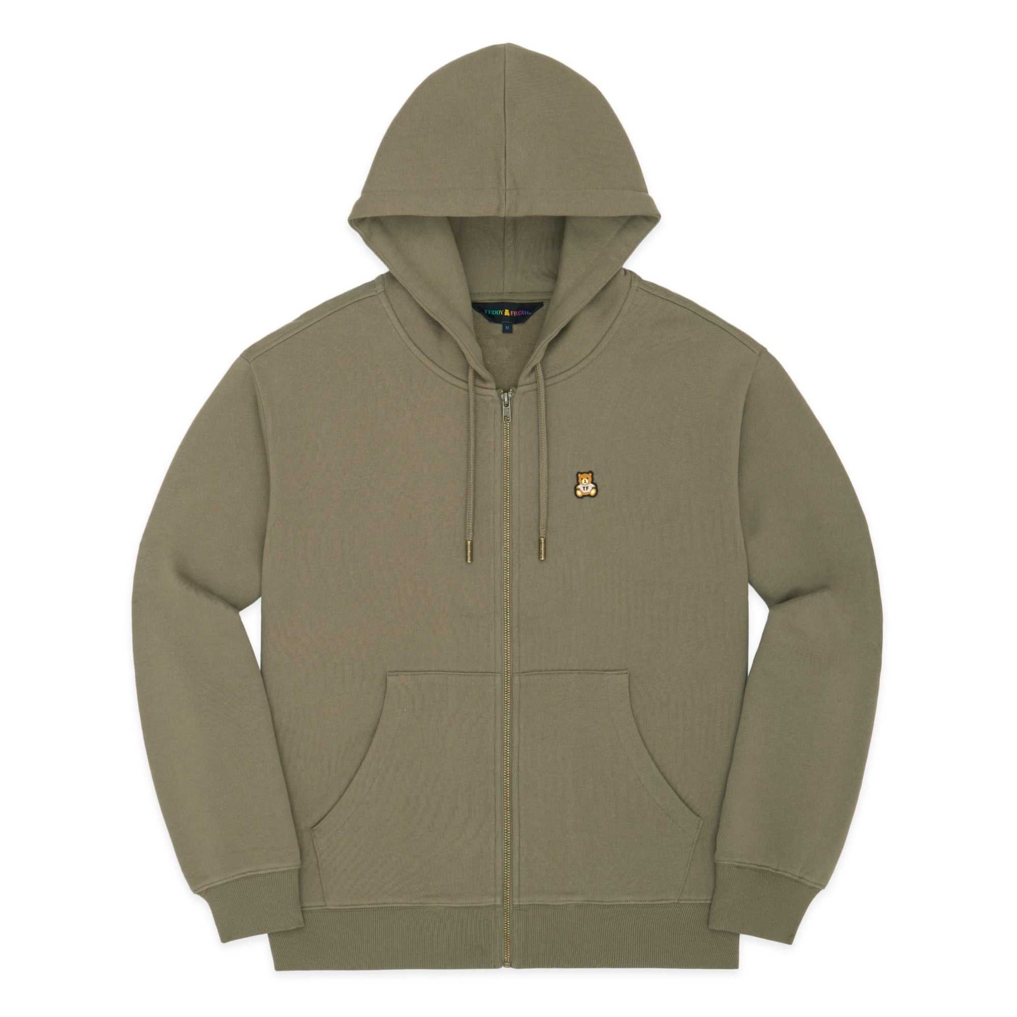 Khaki Teddy Fresh Classic Zip Hoodie | LNDCTM407