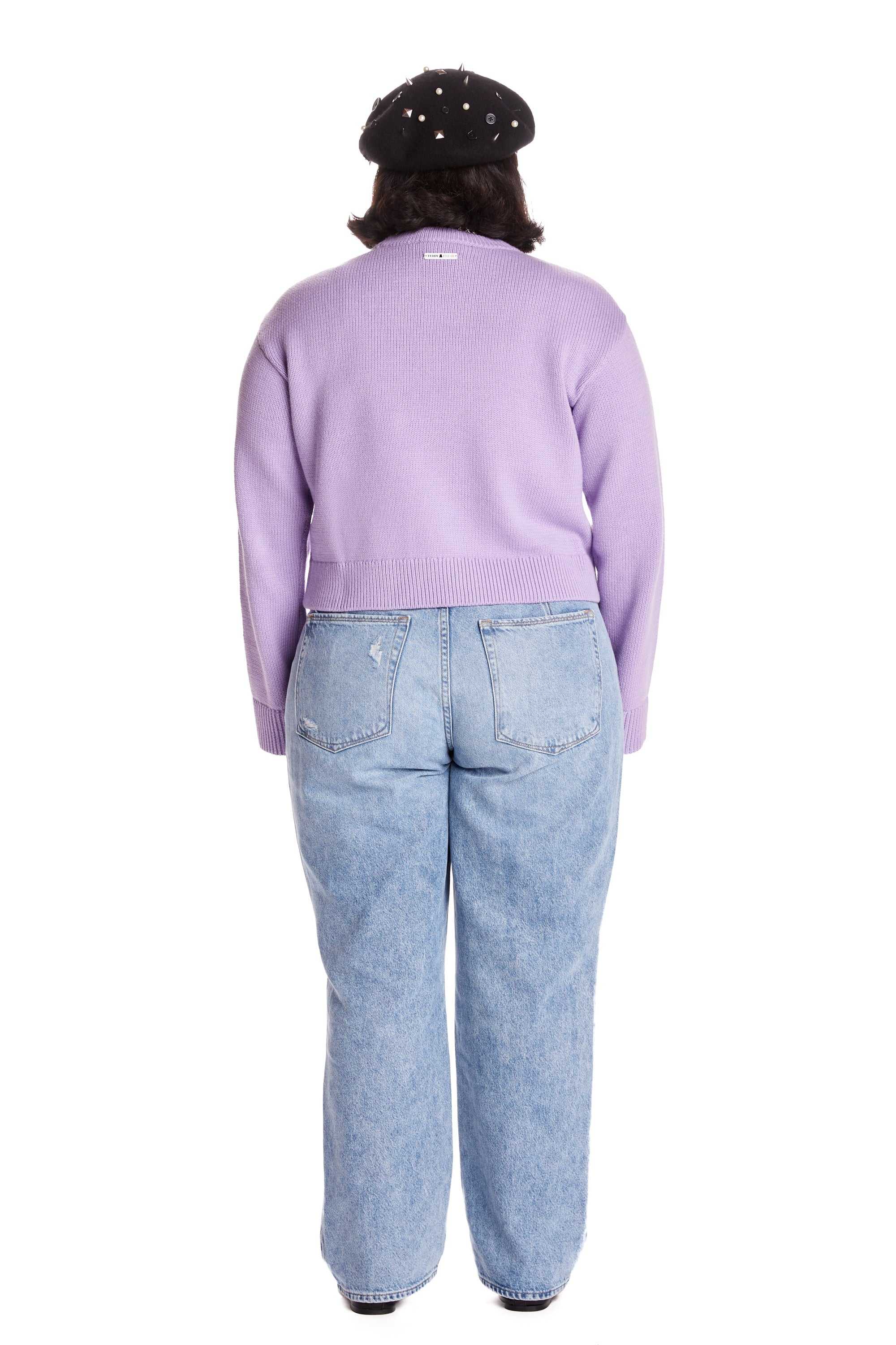 Lavender Teddy Fresh Sequin Bear Sweater | FCNQVM708