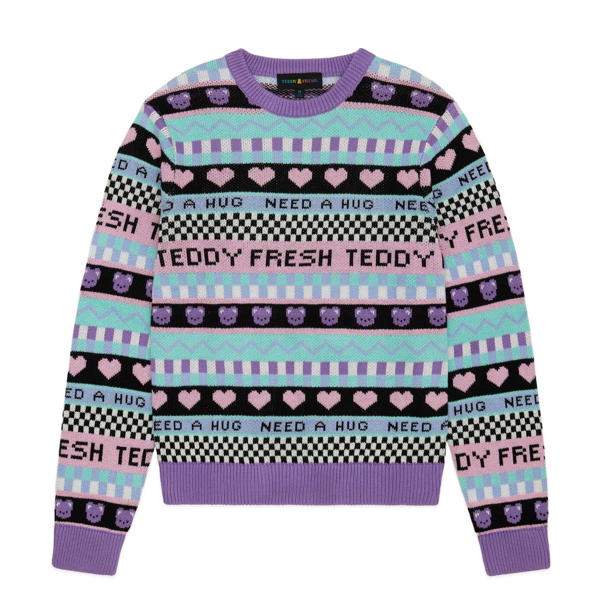 Lavender Teddy Fresh TF Pattern Stripe Sweater | SCRQZI092