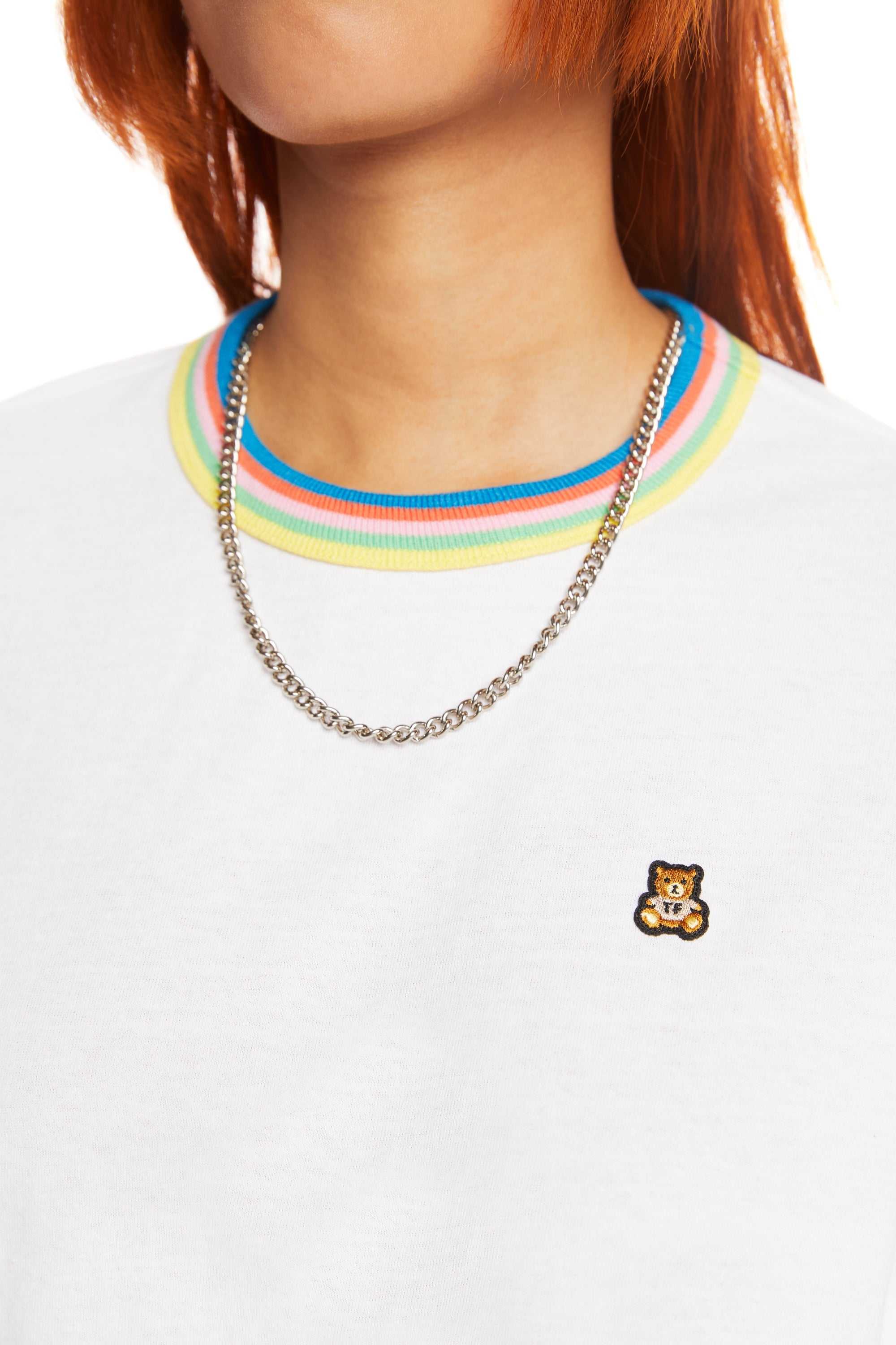 Lime Teddy Fresh Multi-Colored Ringer Tee | LAZSBD479