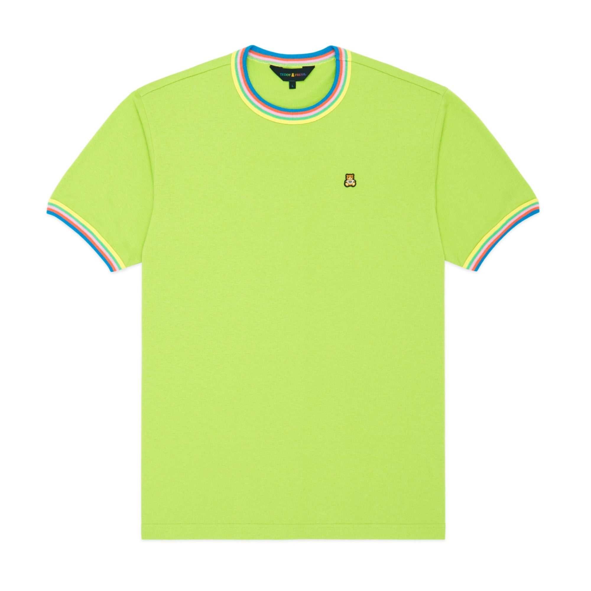 Lime Teddy Fresh Multi-Colored Ringer Tee | LAZSBD479