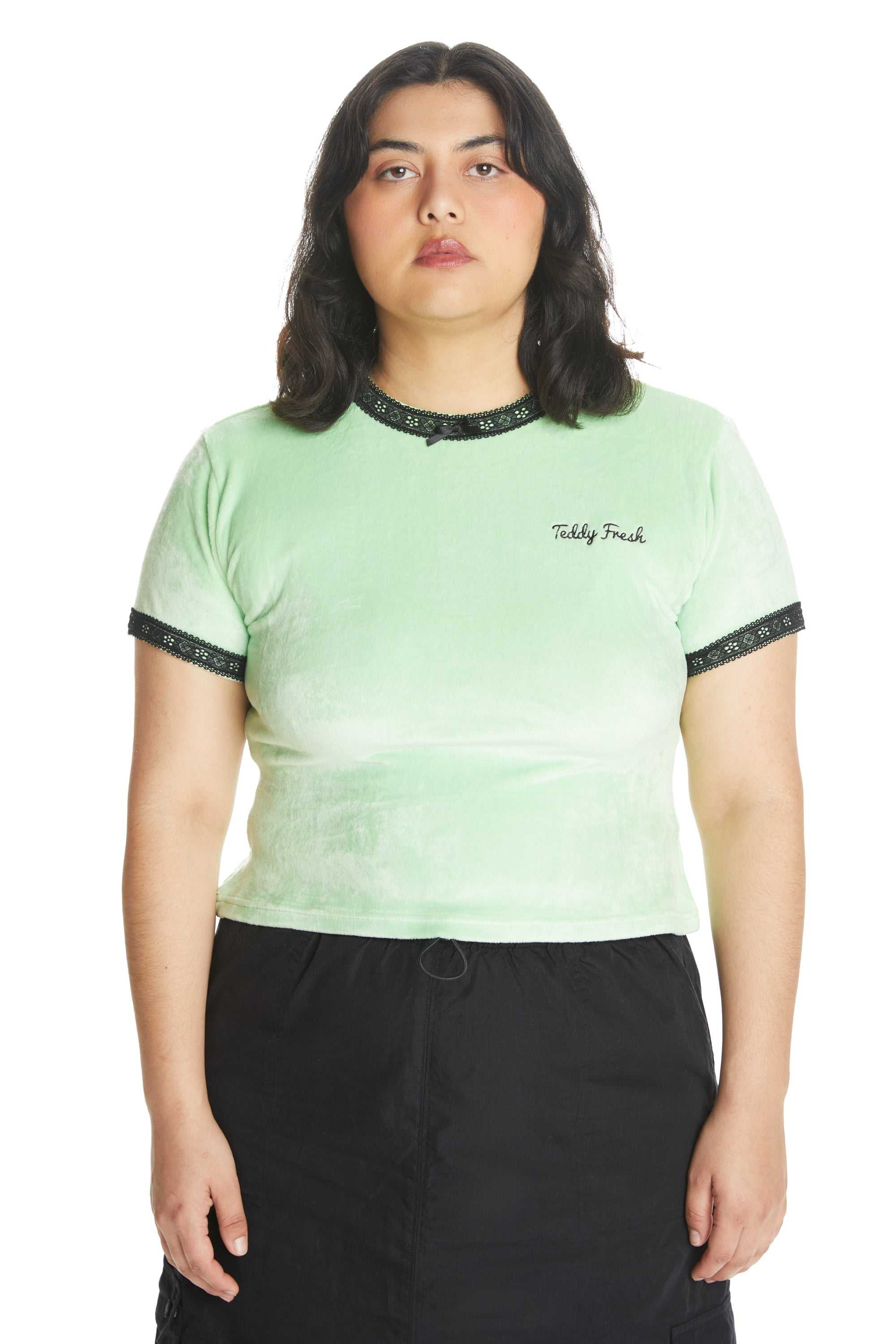 Mint Teddy Fresh Mint Velour Tee | YFIQNT378