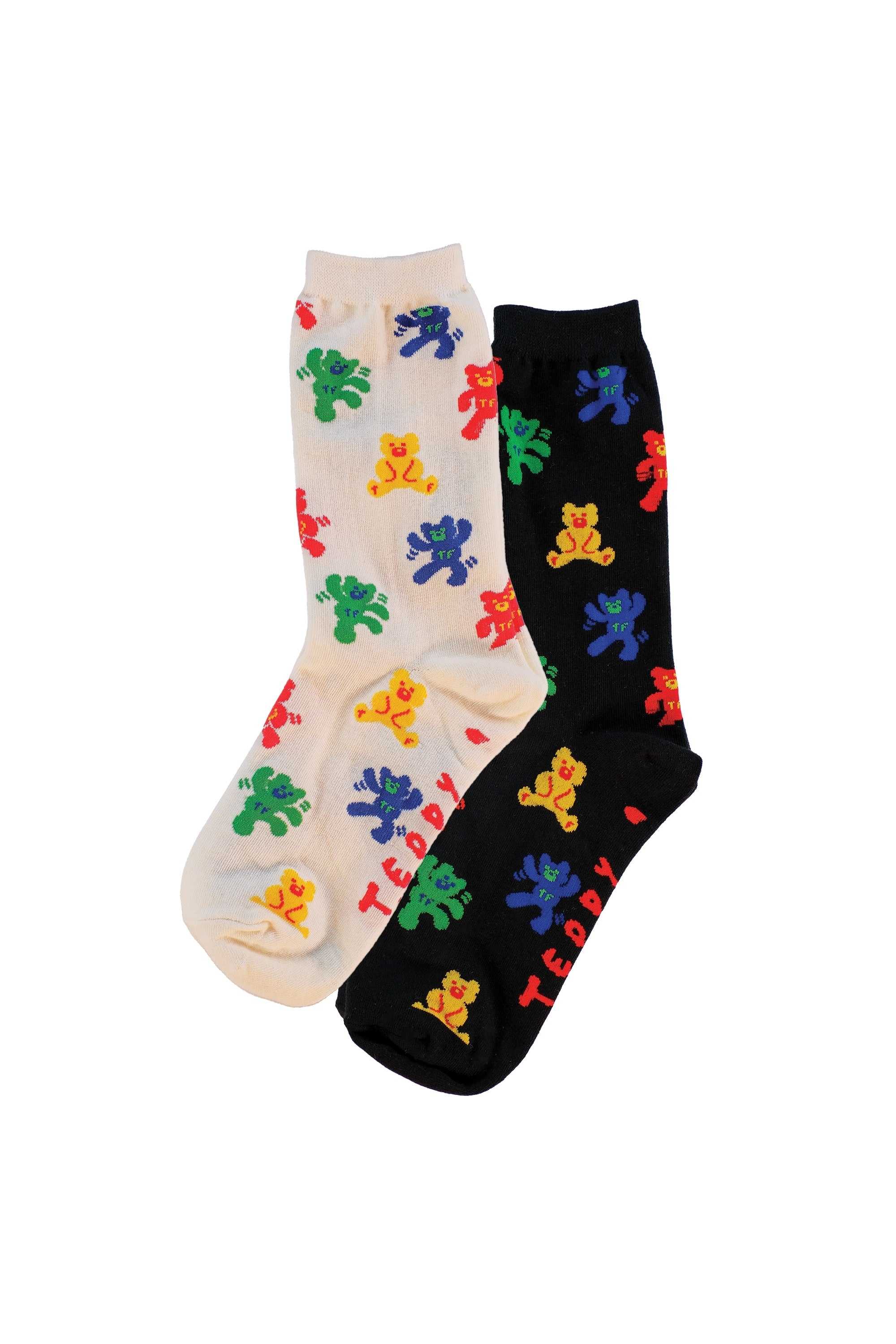 Multi Teddy Fresh Colorful Bear Socks - 2 Pack | EJONYH053