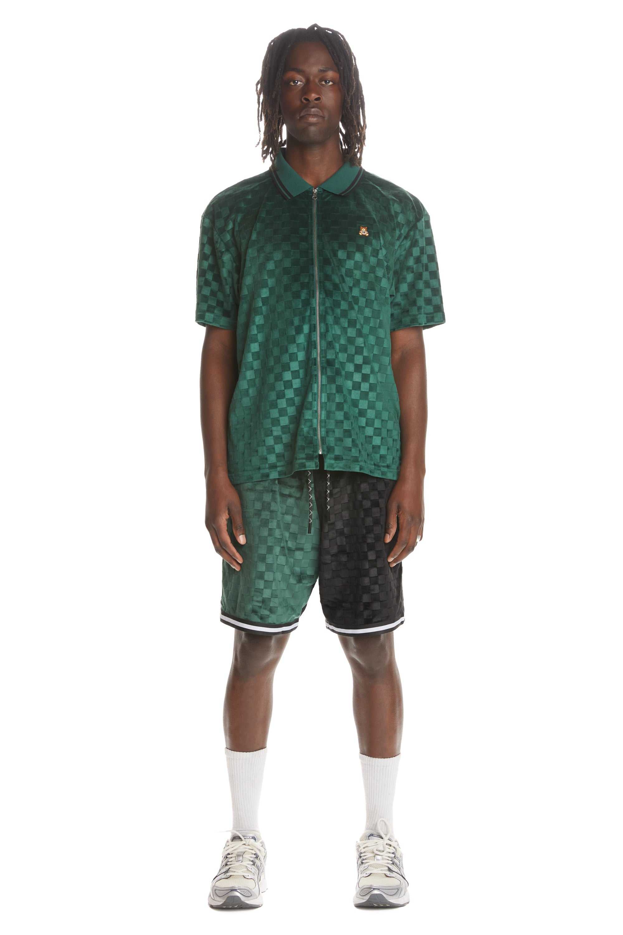 Multi Teddy Fresh Embossed Checker Velour Shorts | DXZRHQ342