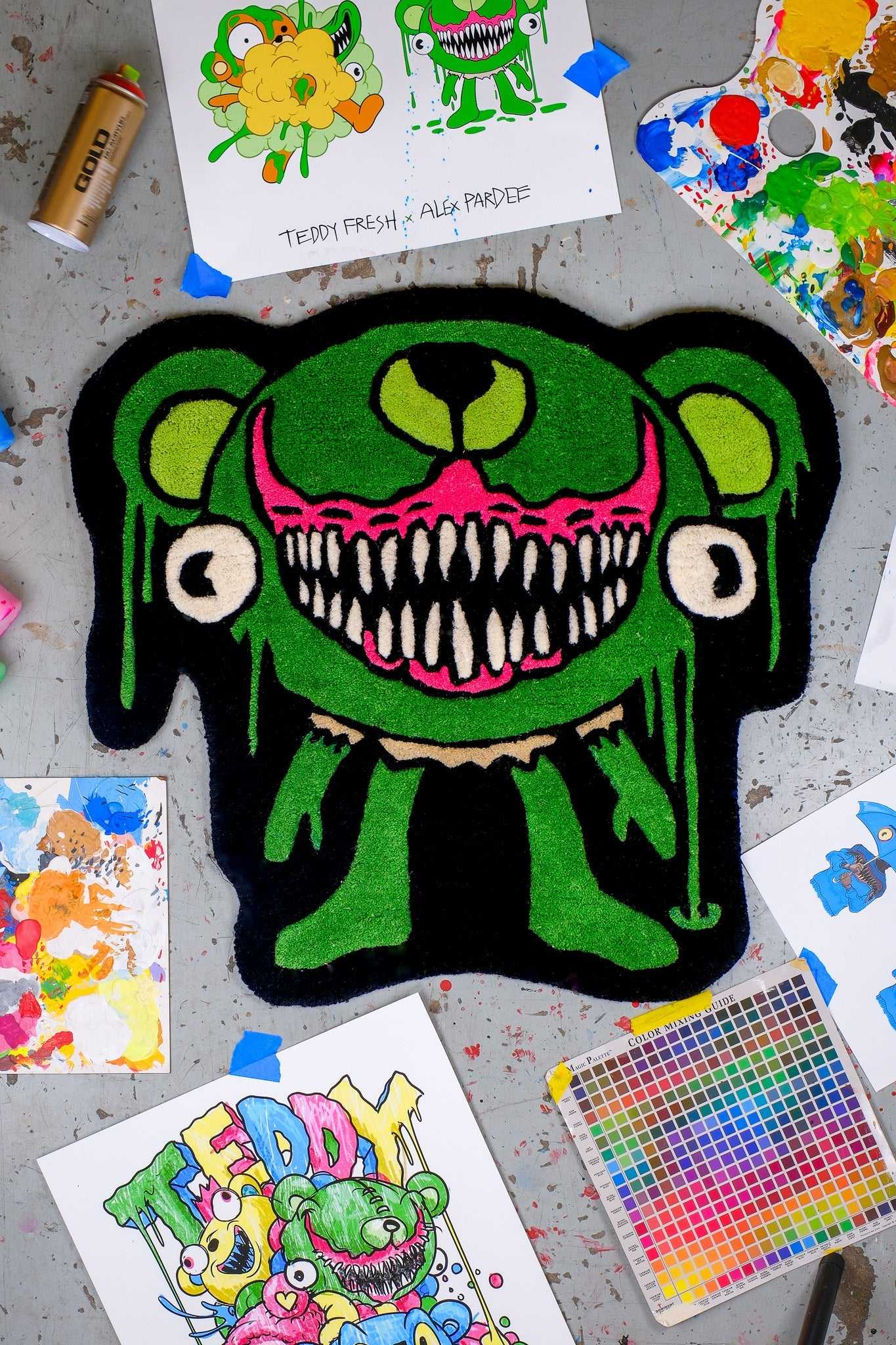 Multi Teddy Fresh TF x Alex Pardee Monster Bear Rug | ENJHKV481