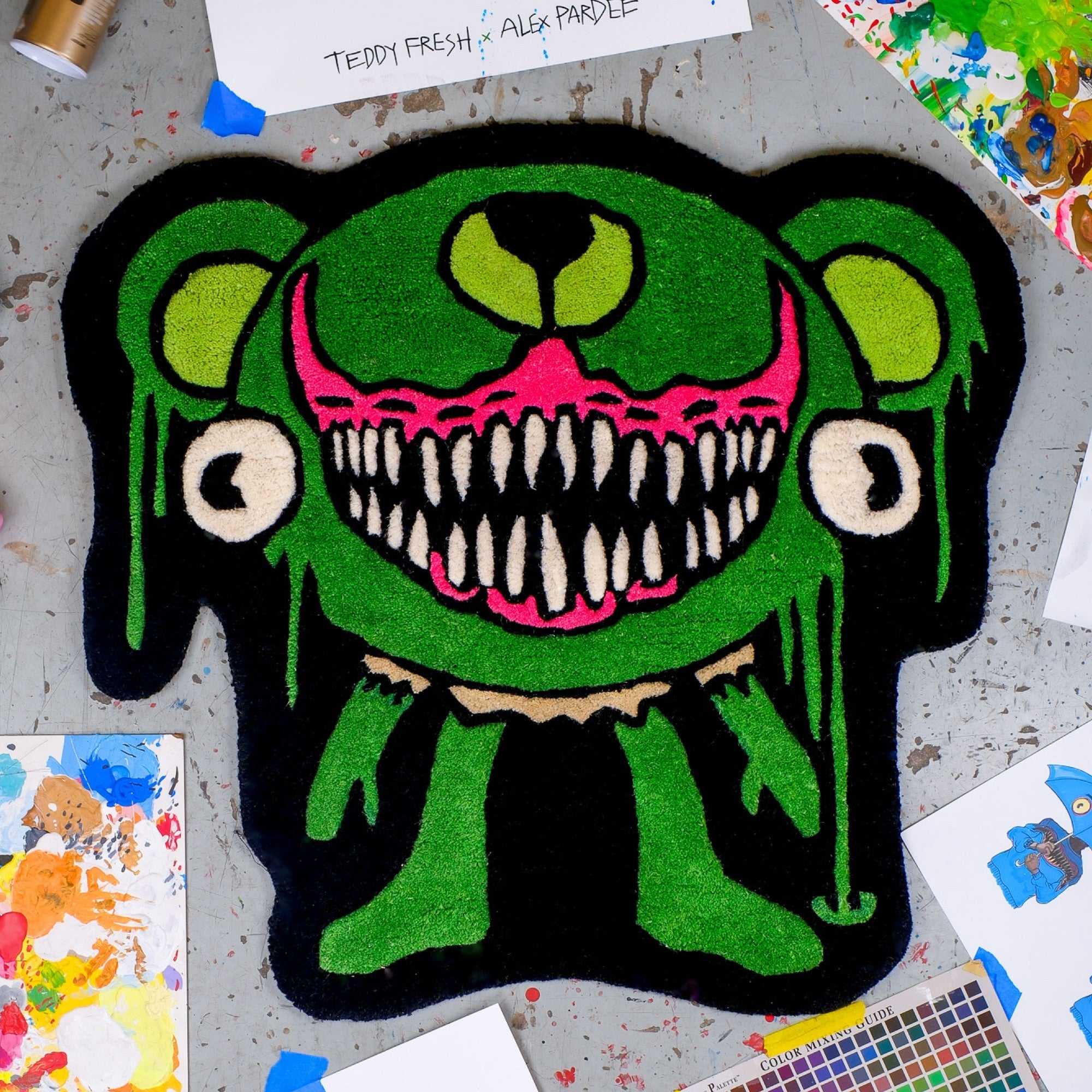 Multi Teddy Fresh TF x Alex Pardee Monster Bear Rug | ENJHKV481