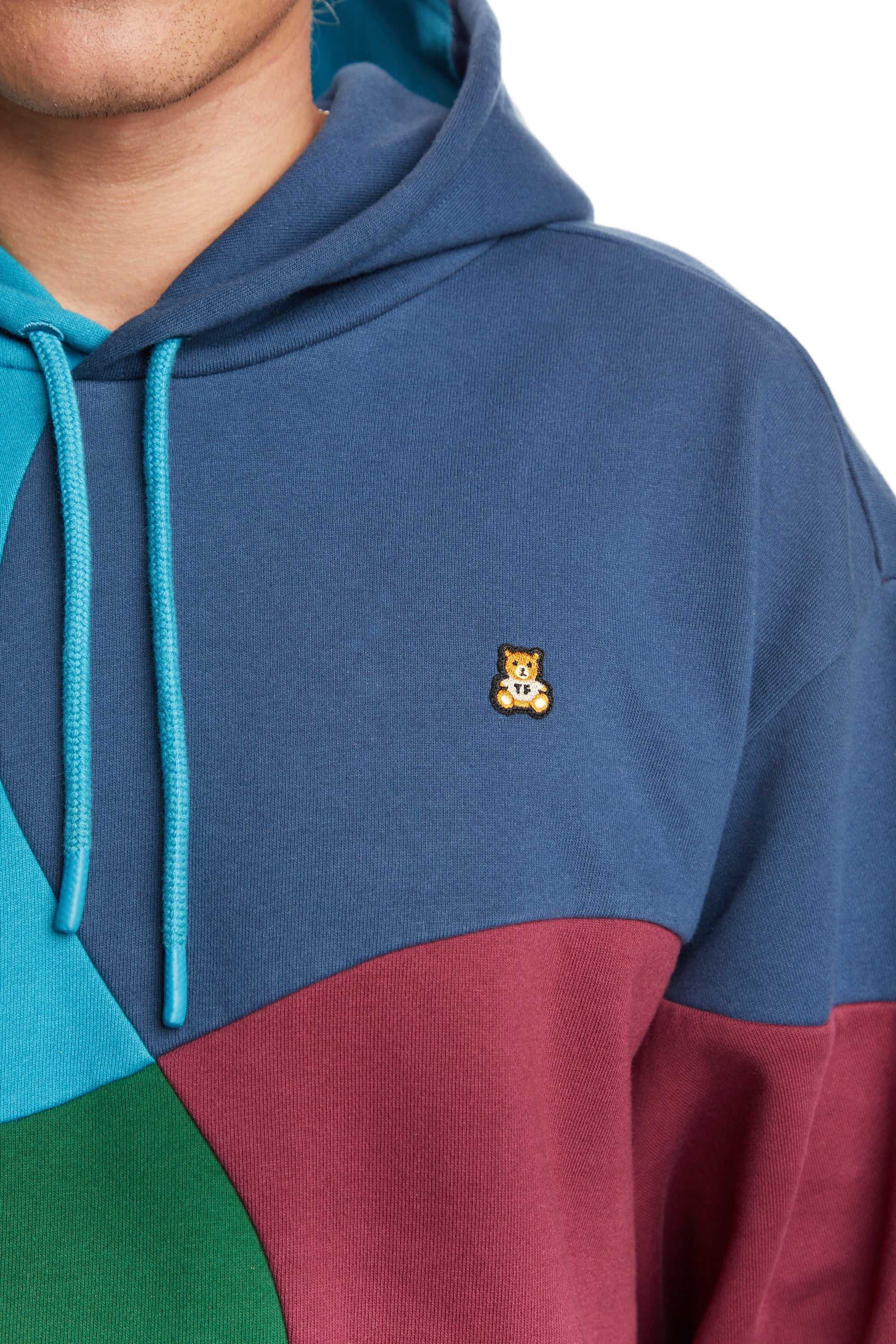 Multi Teddy Fresh Wave Patchwork Hoodie | HOZBSR978