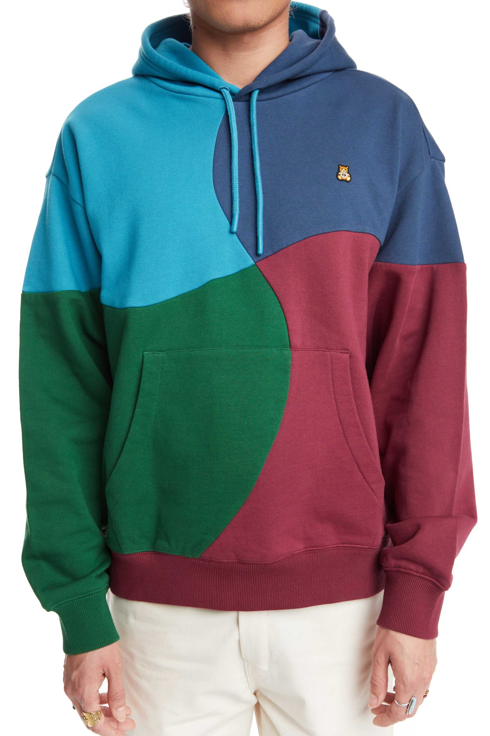 Multi Teddy Fresh Wave Patchwork Hoodie | HOZBSR978