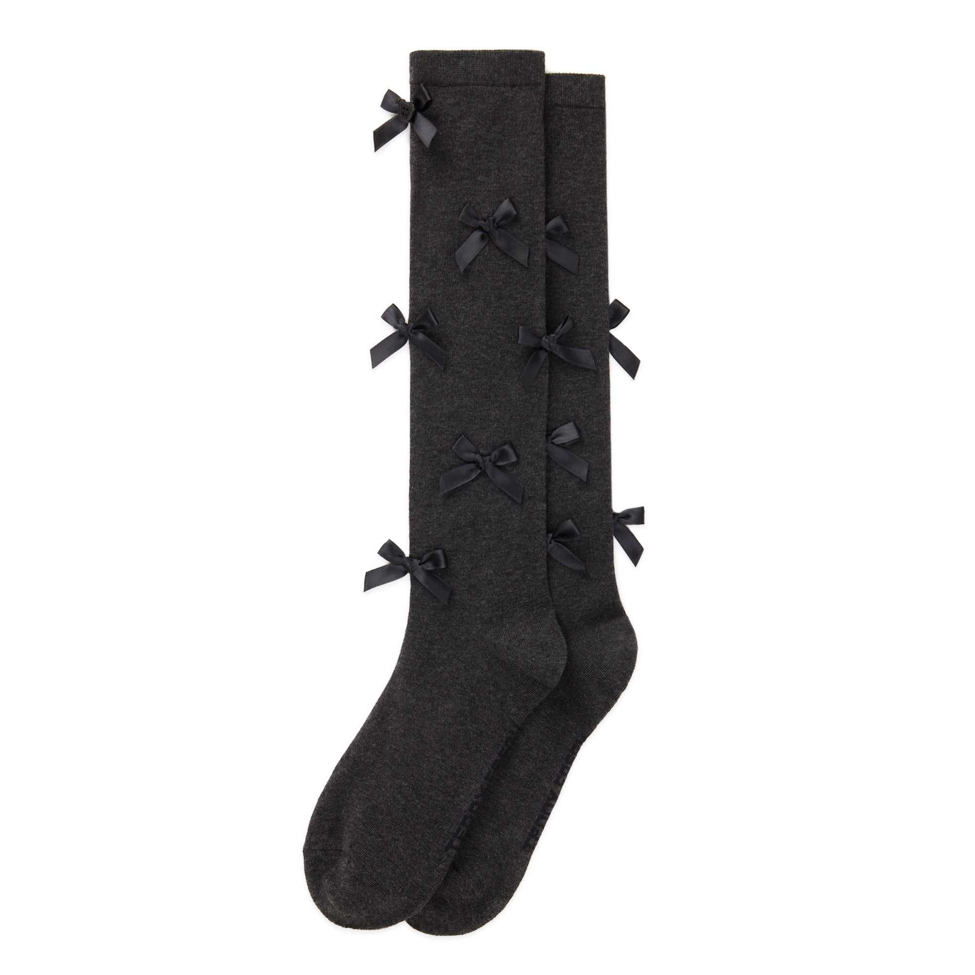 Natural Teddy Fresh Knee High Bow Socks | DNTFHG638