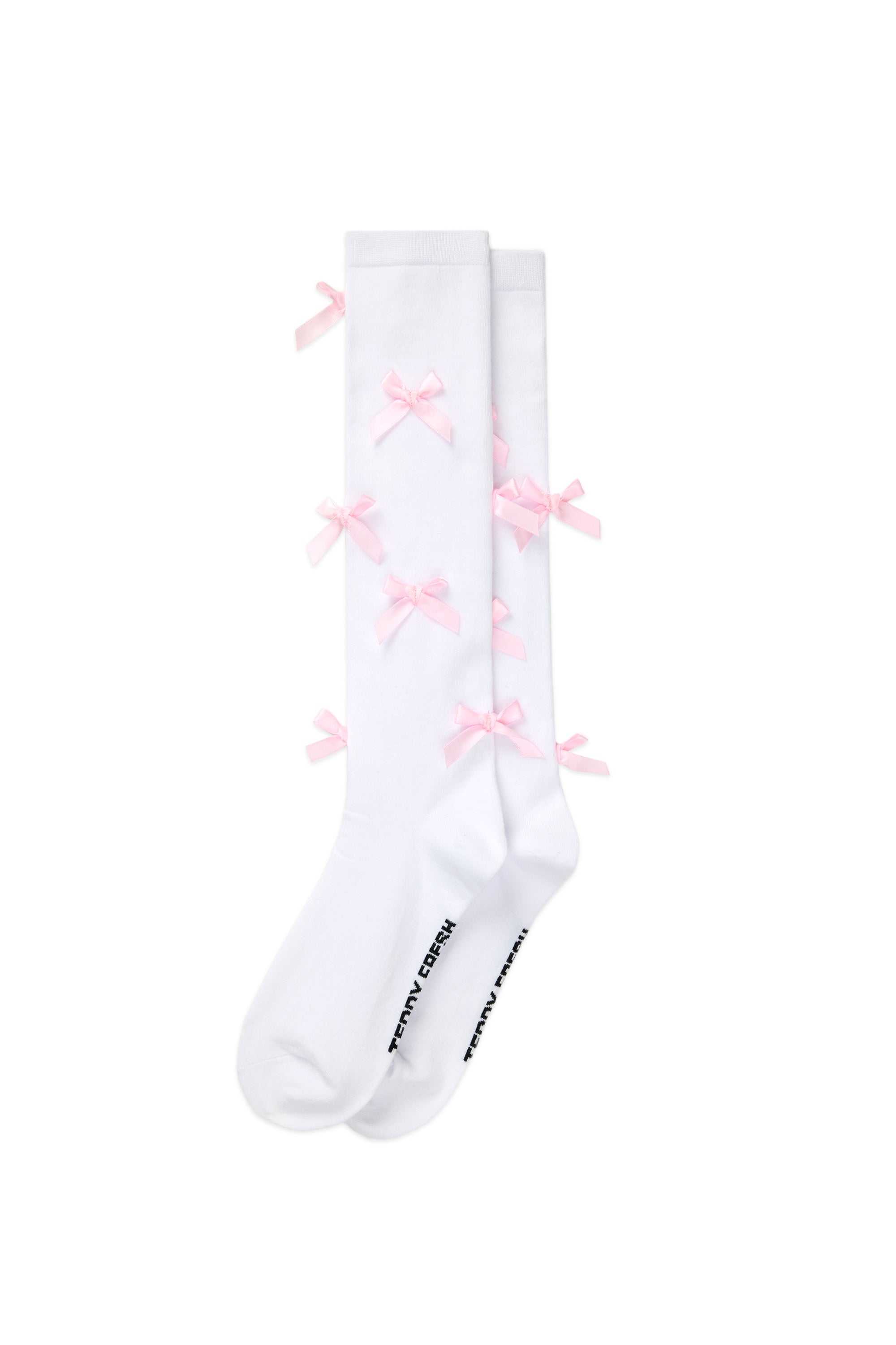 Natural Teddy Fresh Knee High Bow Socks | DNTFHG638