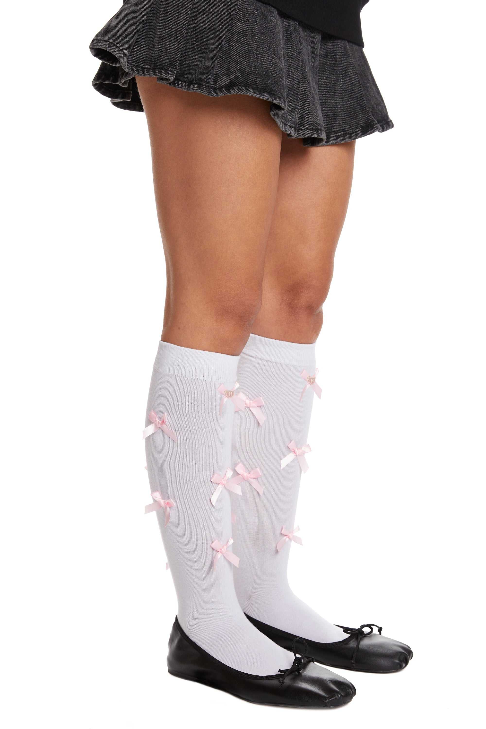 Natural Teddy Fresh Knee High Bow Socks | DNTFHG638